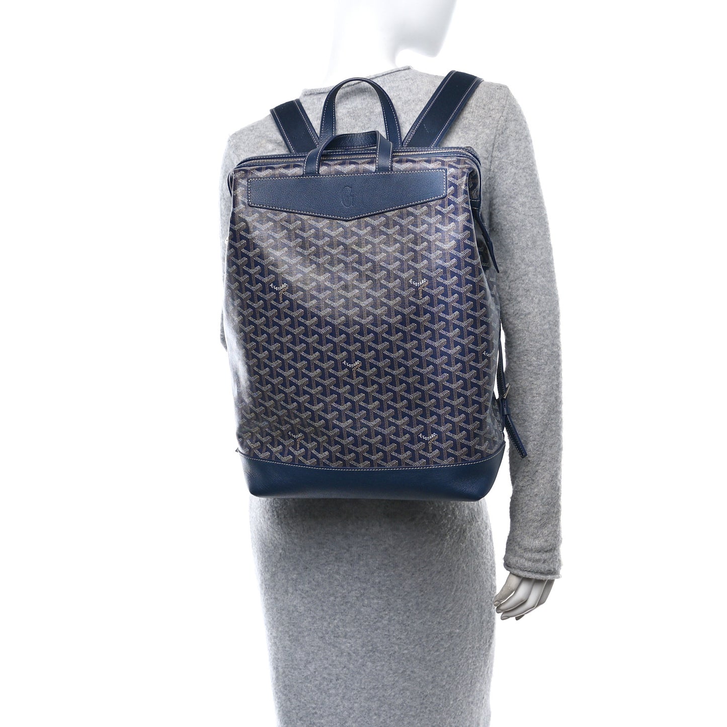Goyardine Calfskin Cisalpin Backpack Navy