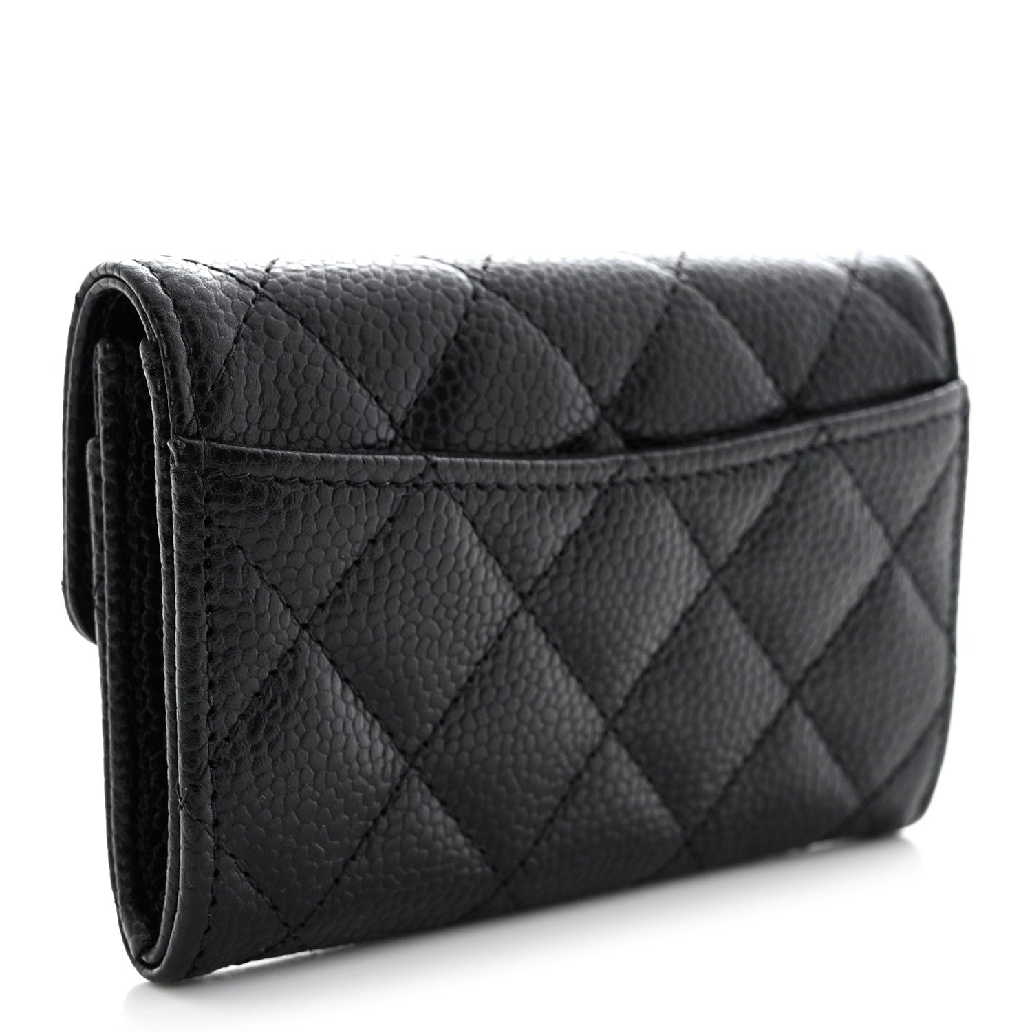 Chanel Caviar Quilted Flap Card Holder Wallet Black 3 of 11