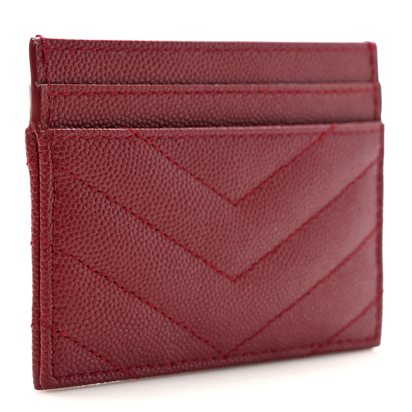 Grain De Poudre Matelasse Chevron Monogram Credit Card Case Opyum Red