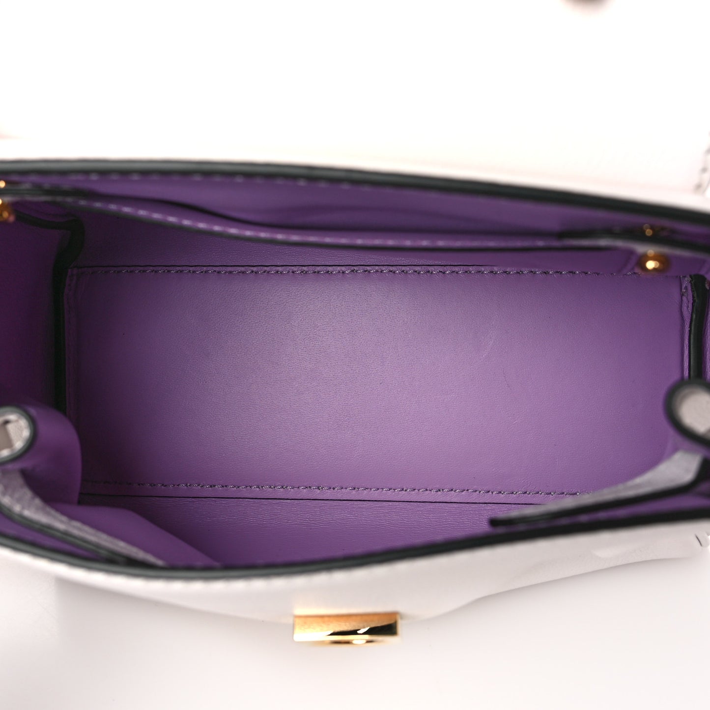Grained Calfskin Small La Medusa Top Handle Bag White