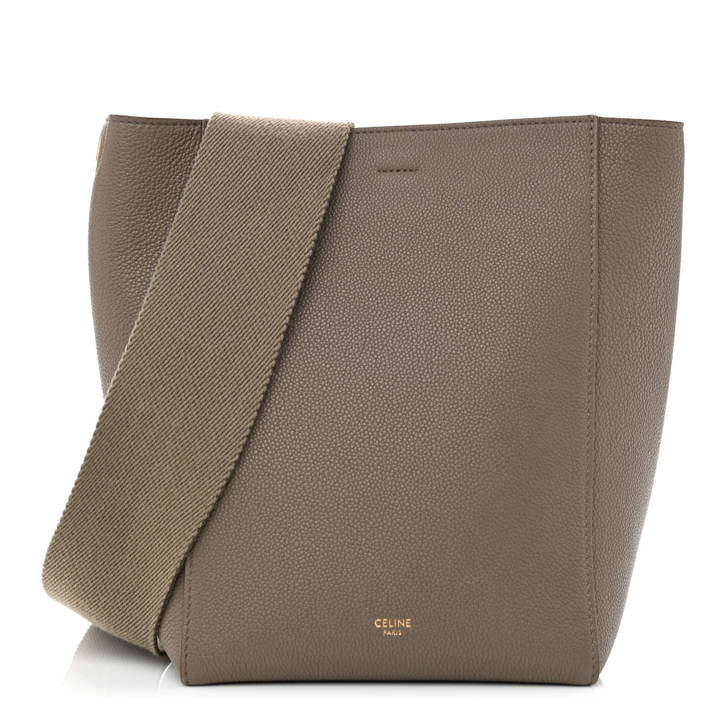 Soft Grained Calfskin Small Sangle Bucket Bag Taupe