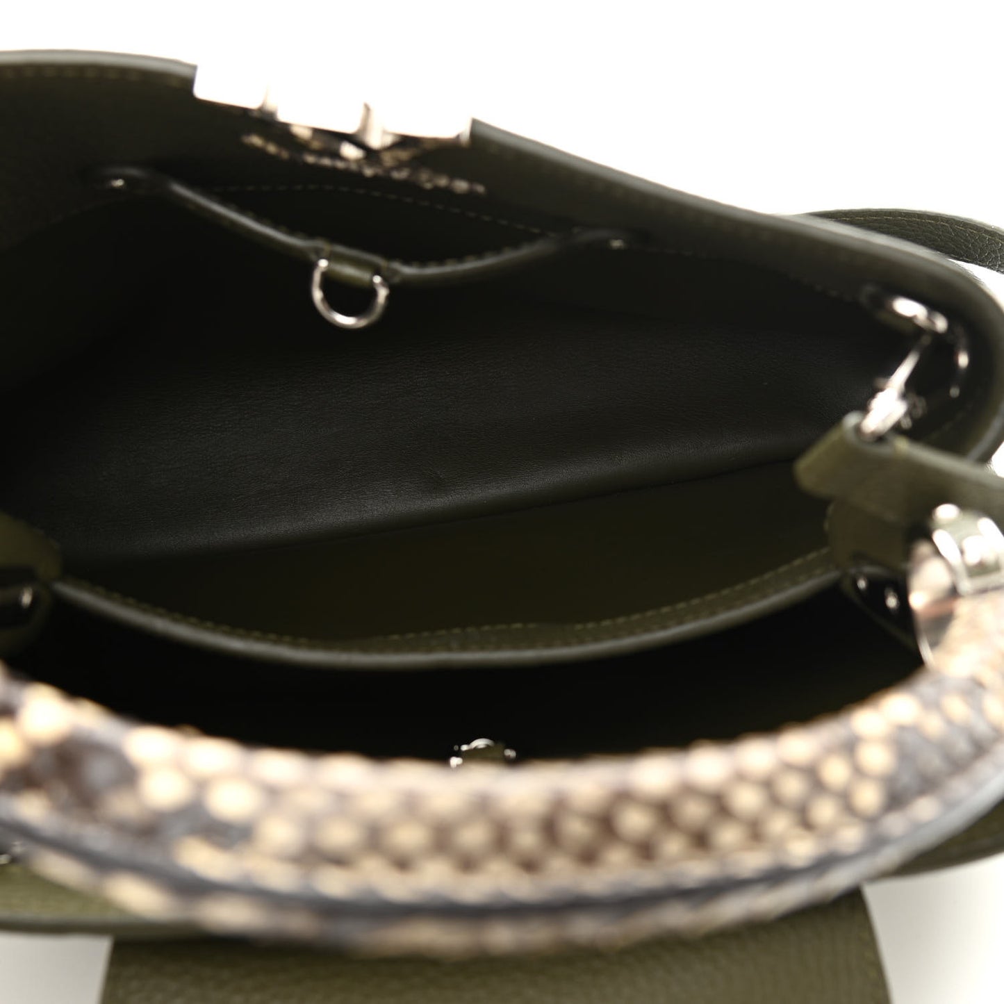 Taurillon Python Capucines MM Khaki