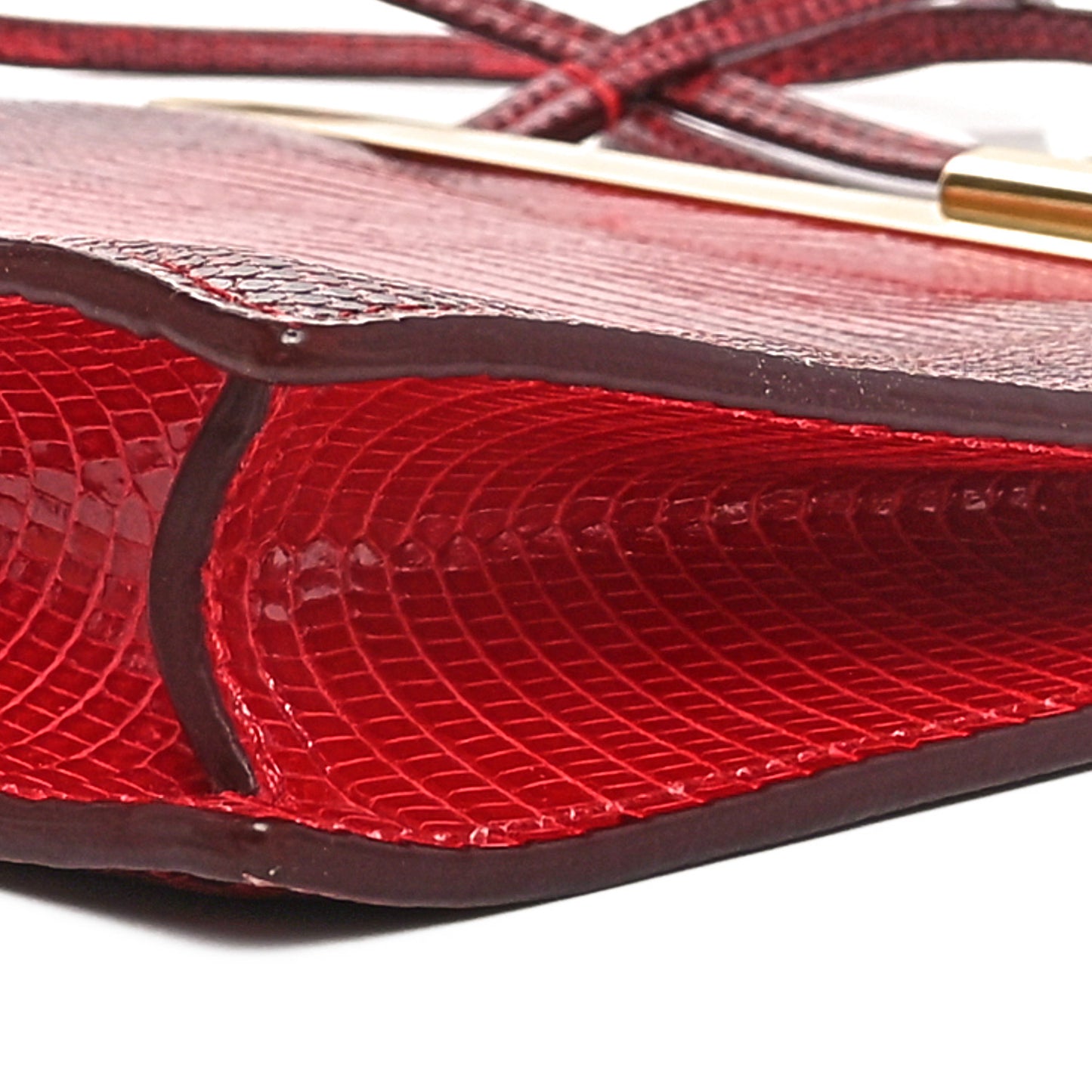 Lizard Mini Clasp Bag Red