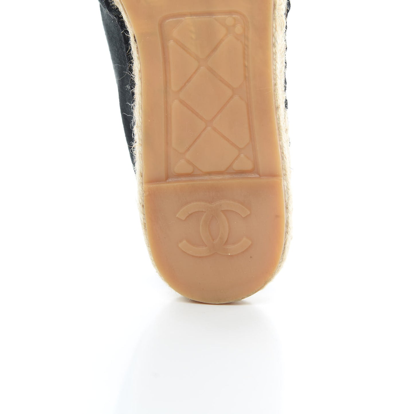 Canvas Quilted CC Espadrilles 37 Black