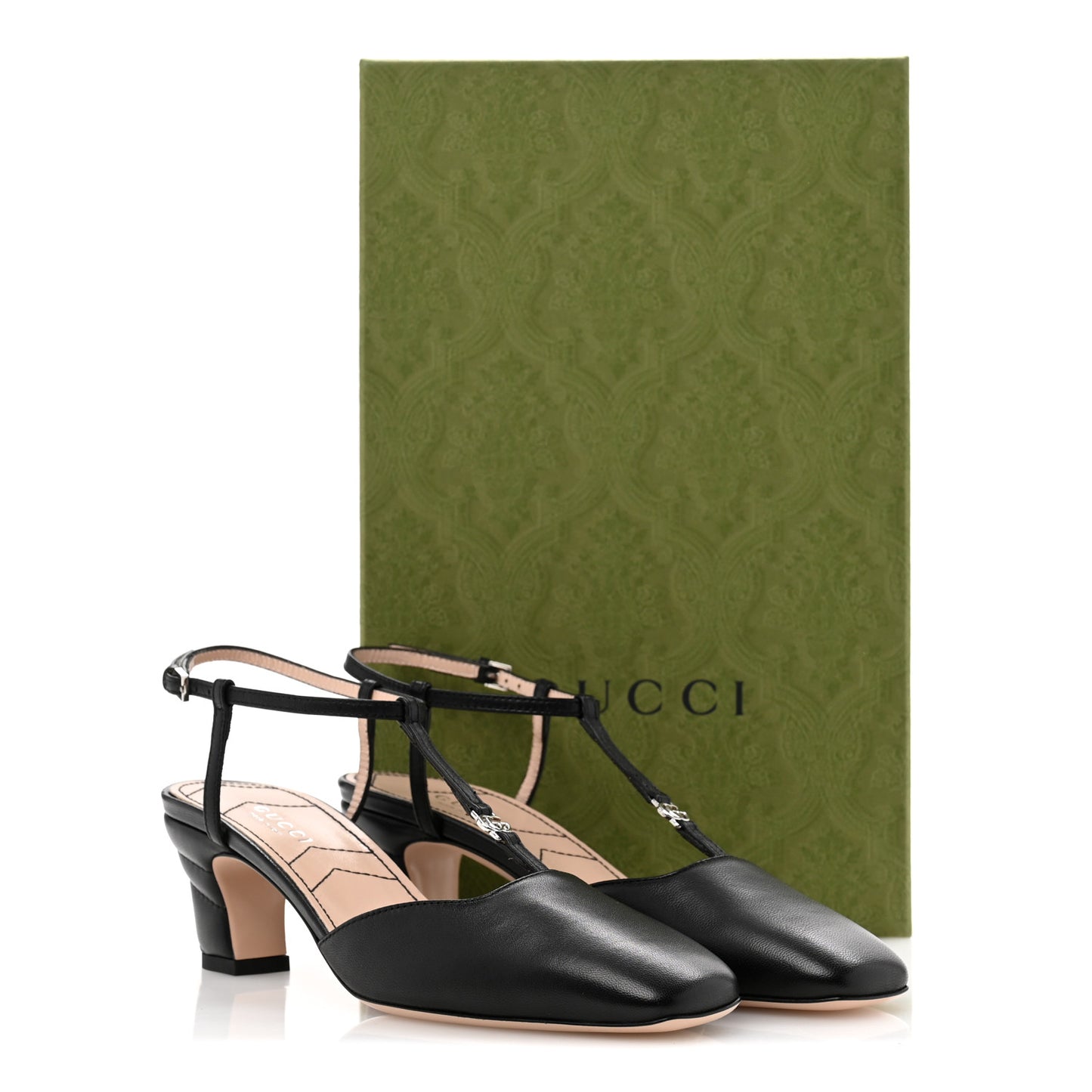 Nappa Charlotte Petite GG 55mm Slingback Pumps 35.5 Black