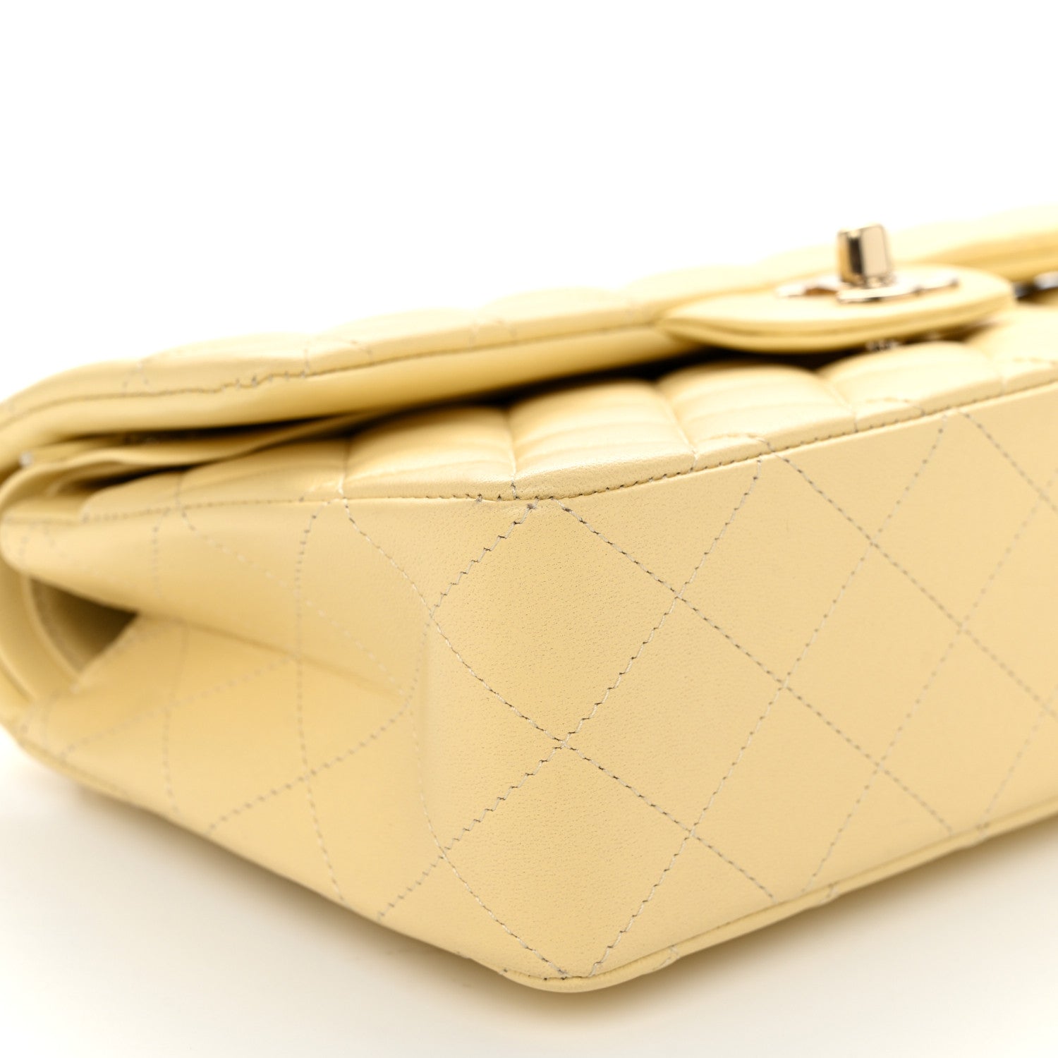 Chanel Lambskin Quilted Small Double Flap Yellow 9 of 10
