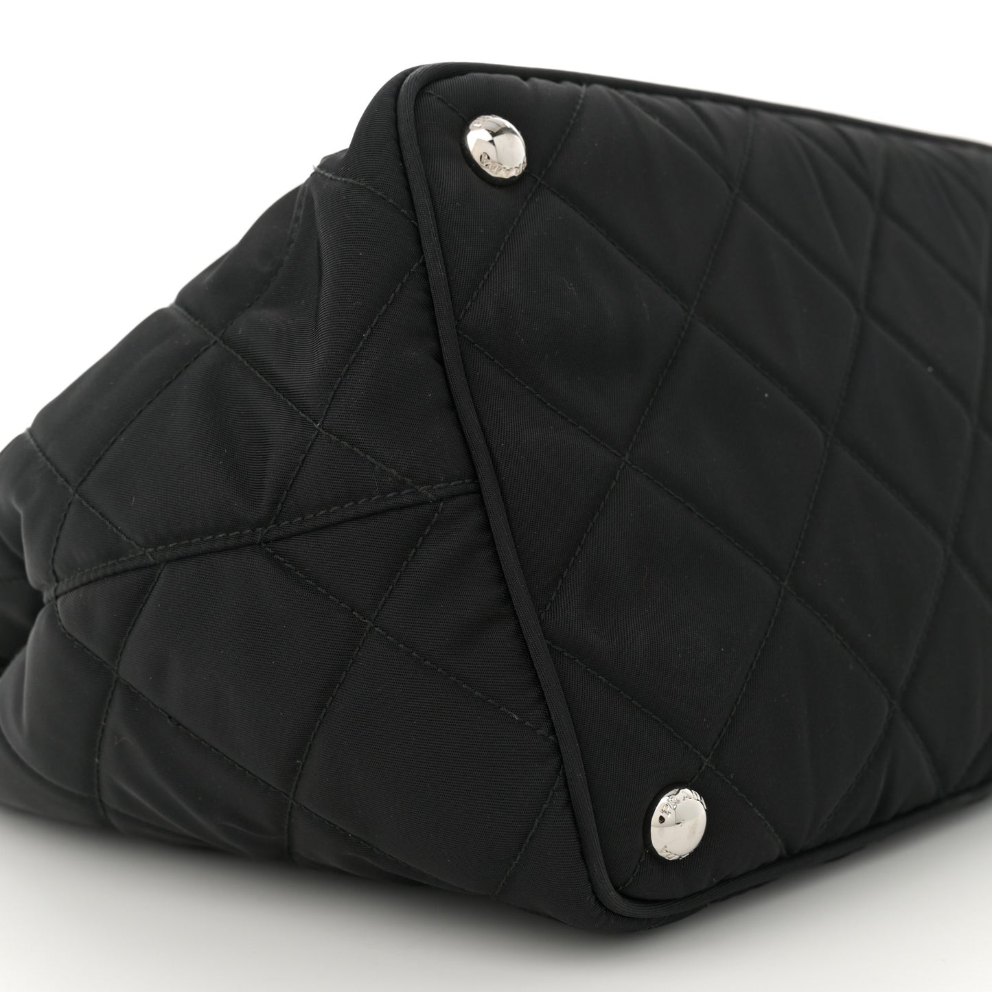 Nylon Tessuto Impuntu Quilted Tote Black