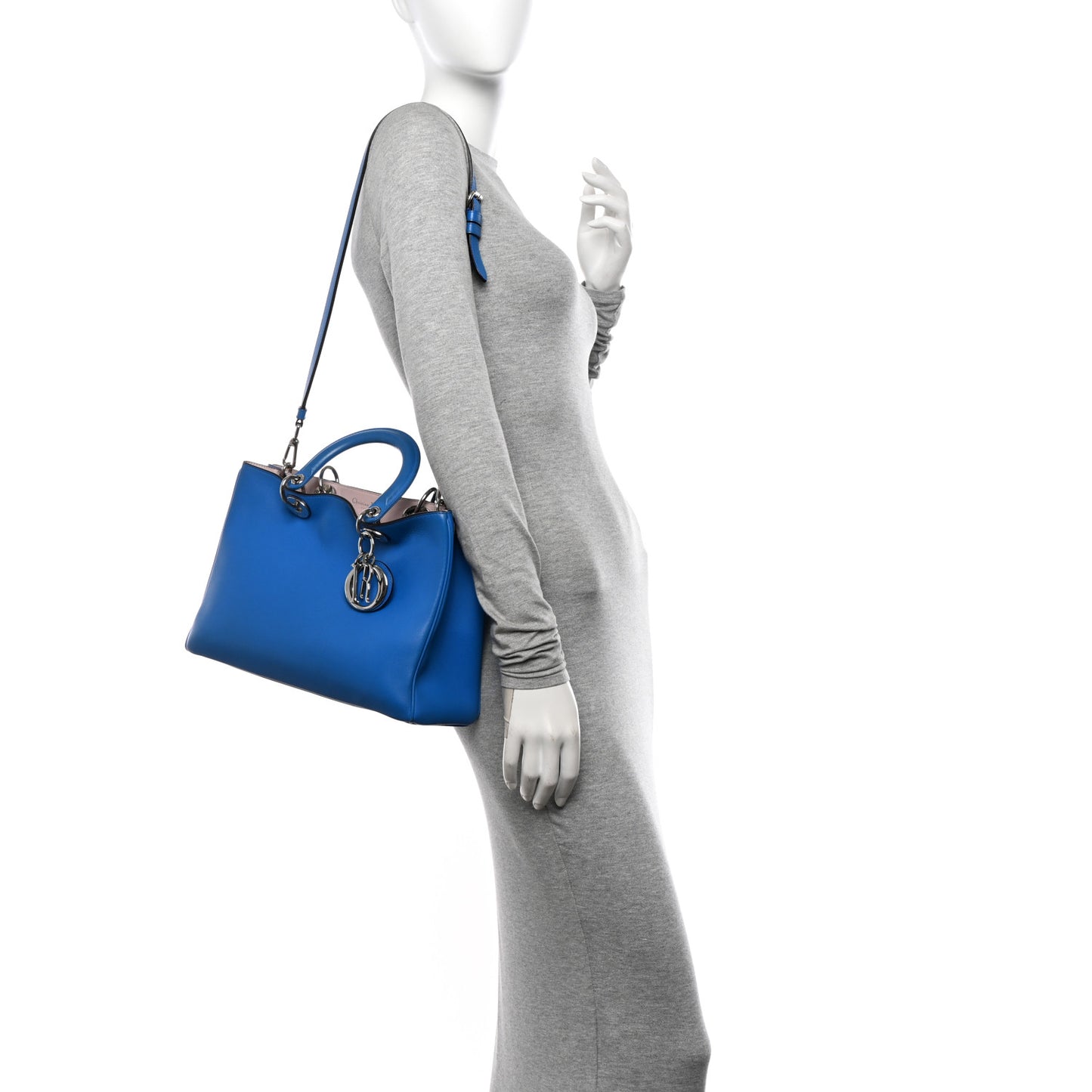 Smooth Calfskin Medium Diorissimo Tote Bleu Nosy Rose Tendre