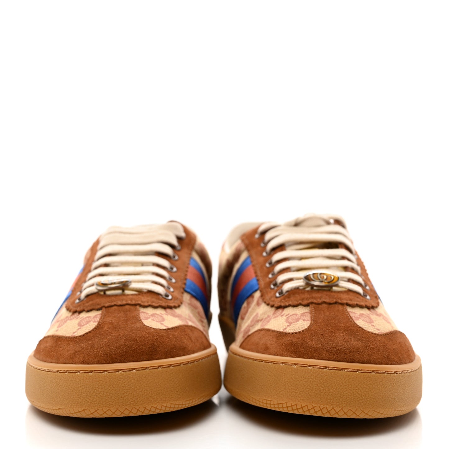 GG Monogram Suede Web Mens G74 Sneakers 11 Beige Ruggine Cuir