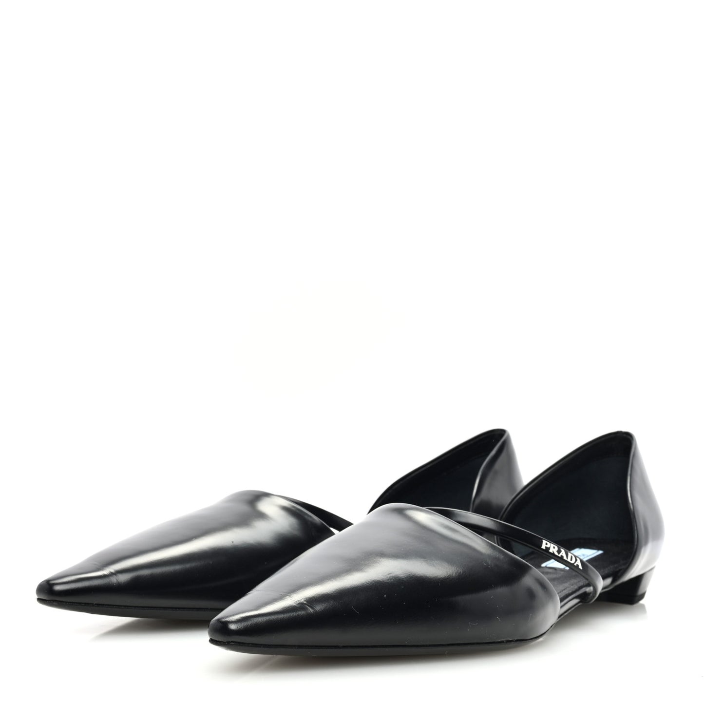 Spazzolato Pointed Toe Ballet Flats 41 Black