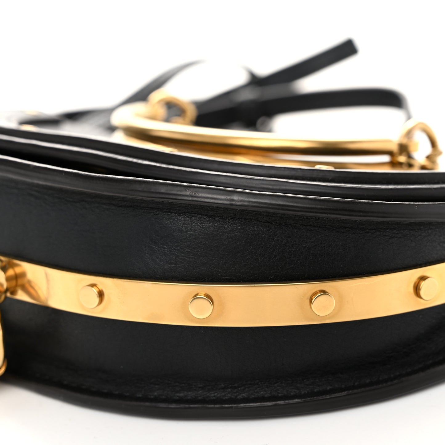 Calfskin Small Nile Bracelet Minaudiere Bag Black