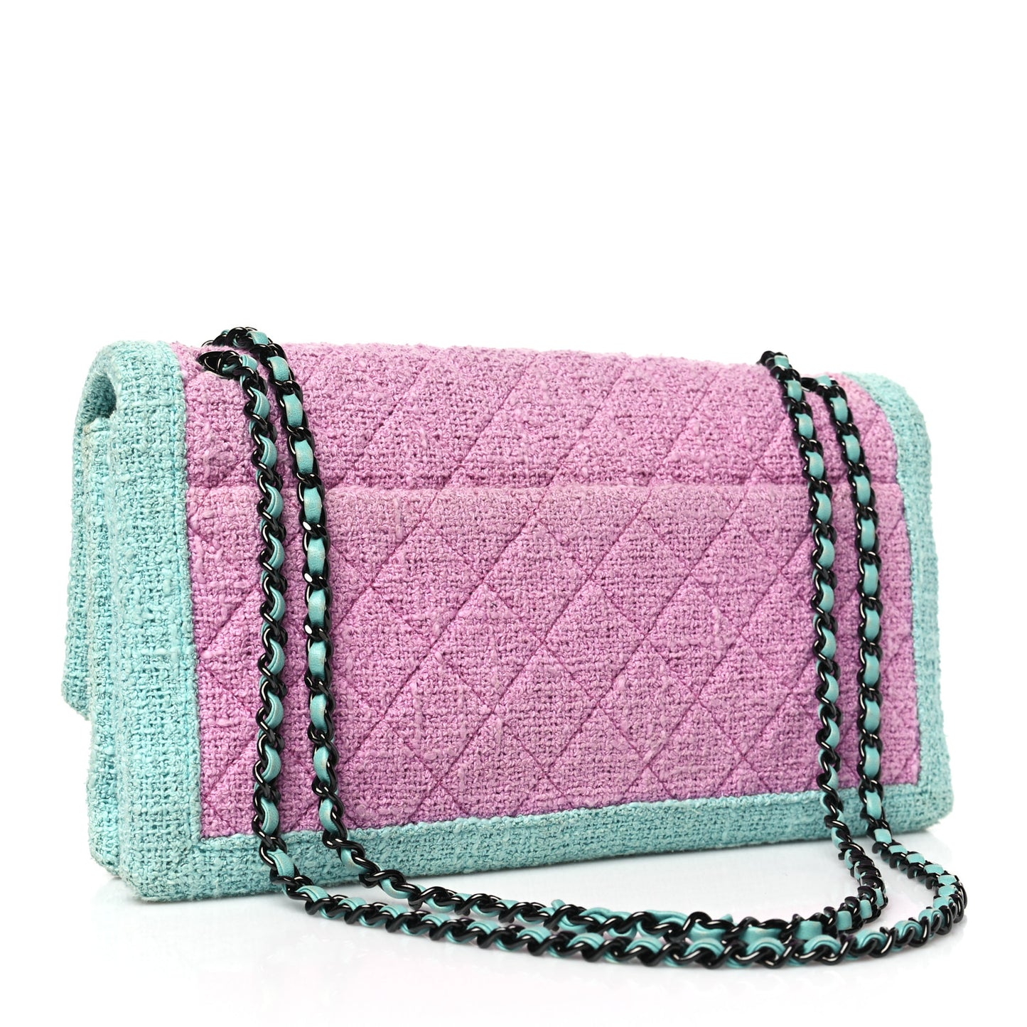 Tweed Quilted Flap Pink Blue