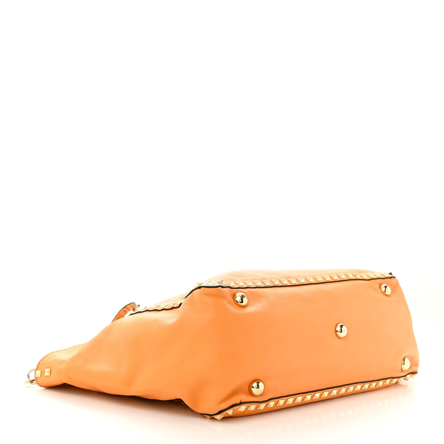Vitello Medium Rockstud Tote Orange Fluo