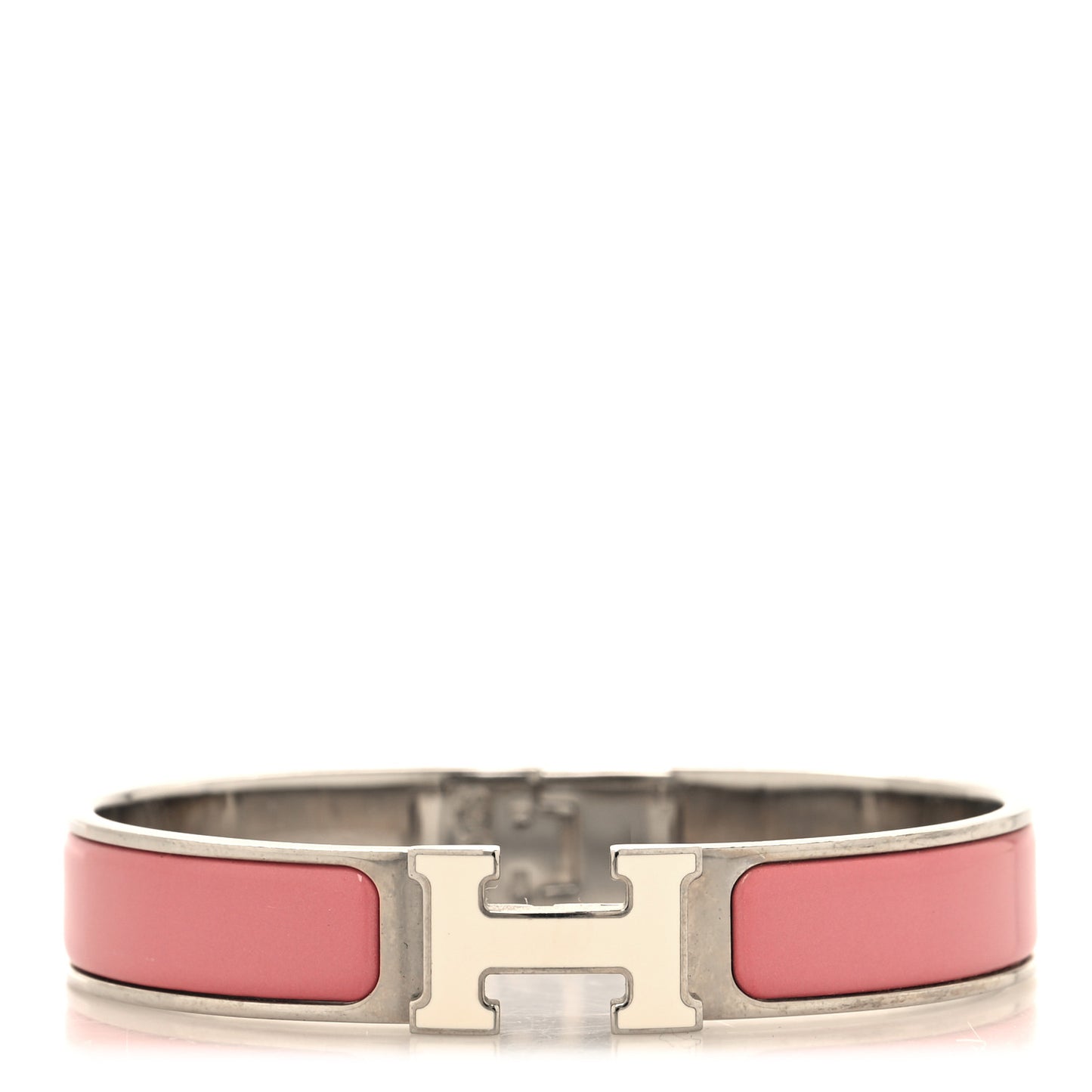 Enamel Narrow Clic Clac H Bracelet GM Rouge Corail