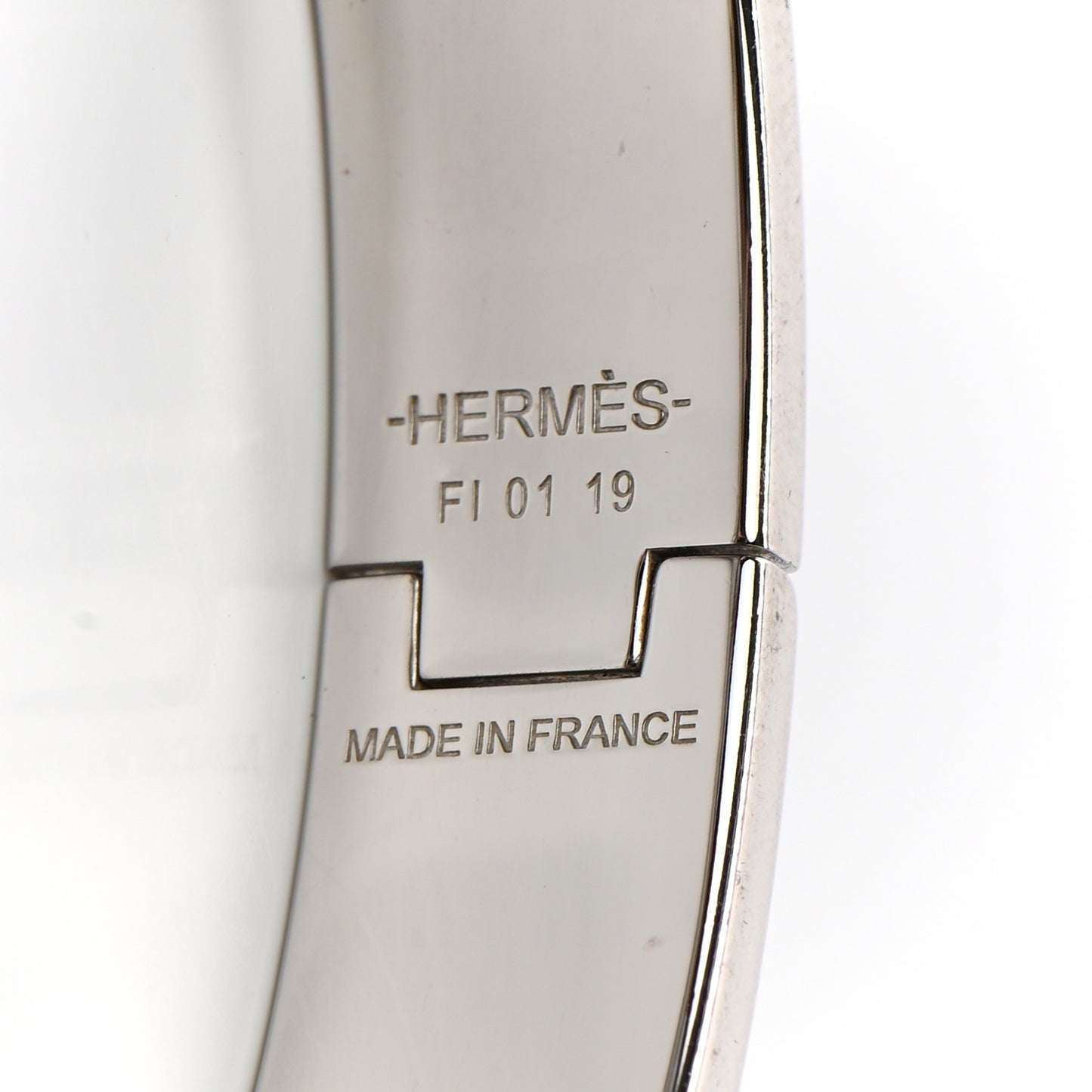 Enamel Narrow Clic Clac H Bracelet GM White