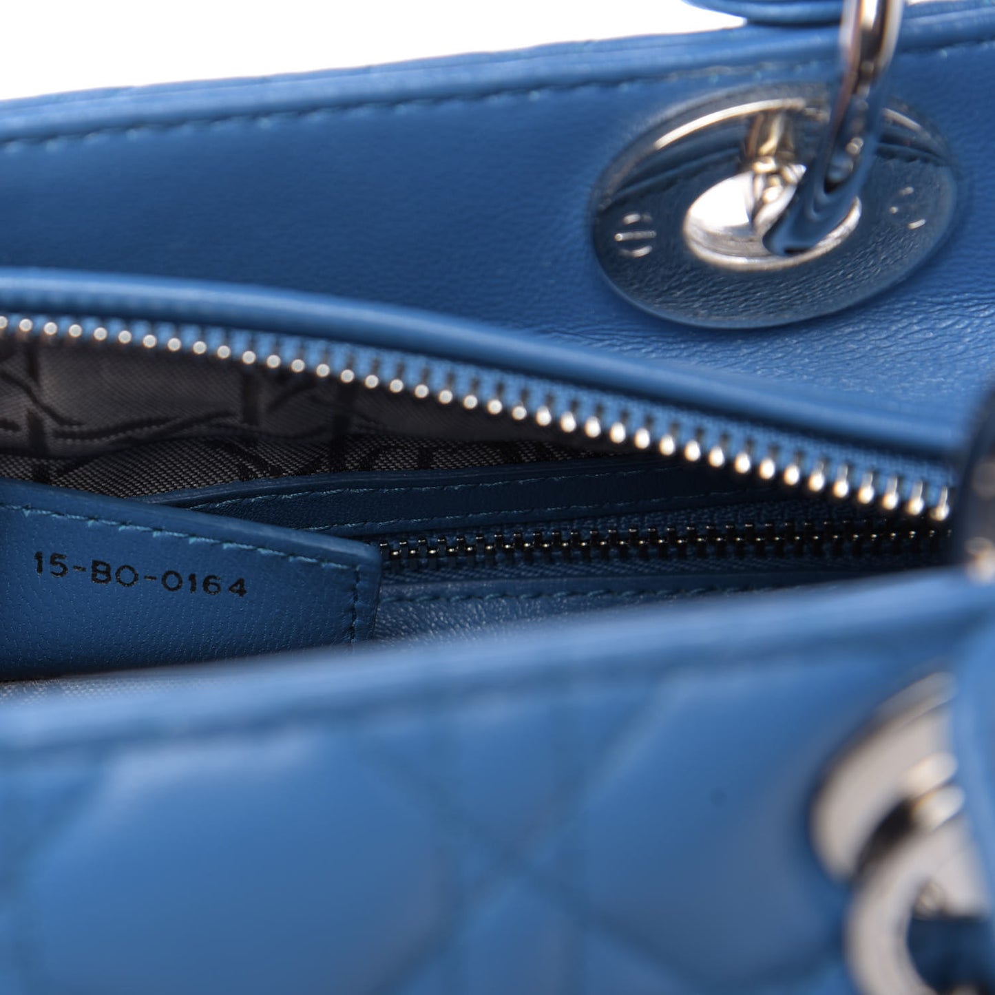 Lambskin Cannage Medium Lady Dior Blue Pastel