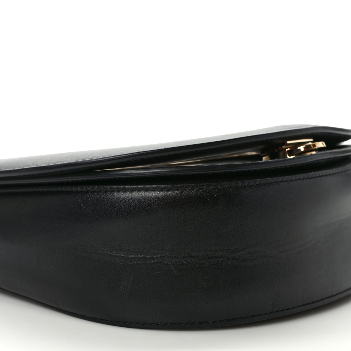 Calfskin Large Vela Flap Bag Black
