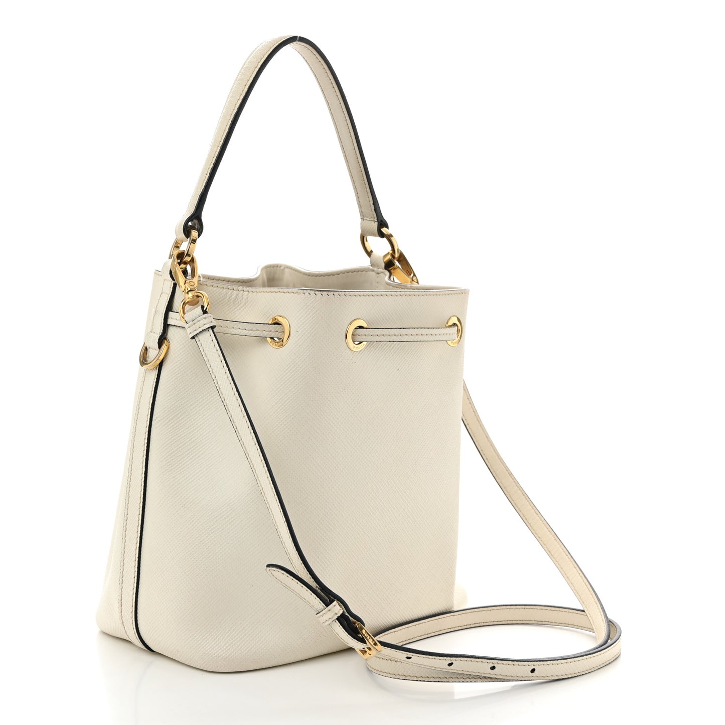 Saffiano Bucket Bag White