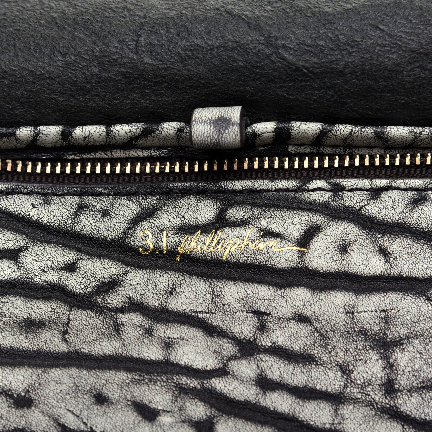 3.1 Phillip Lim Shark Embossed Calfskin 31 Hour Bag Black Cream 8 of 12