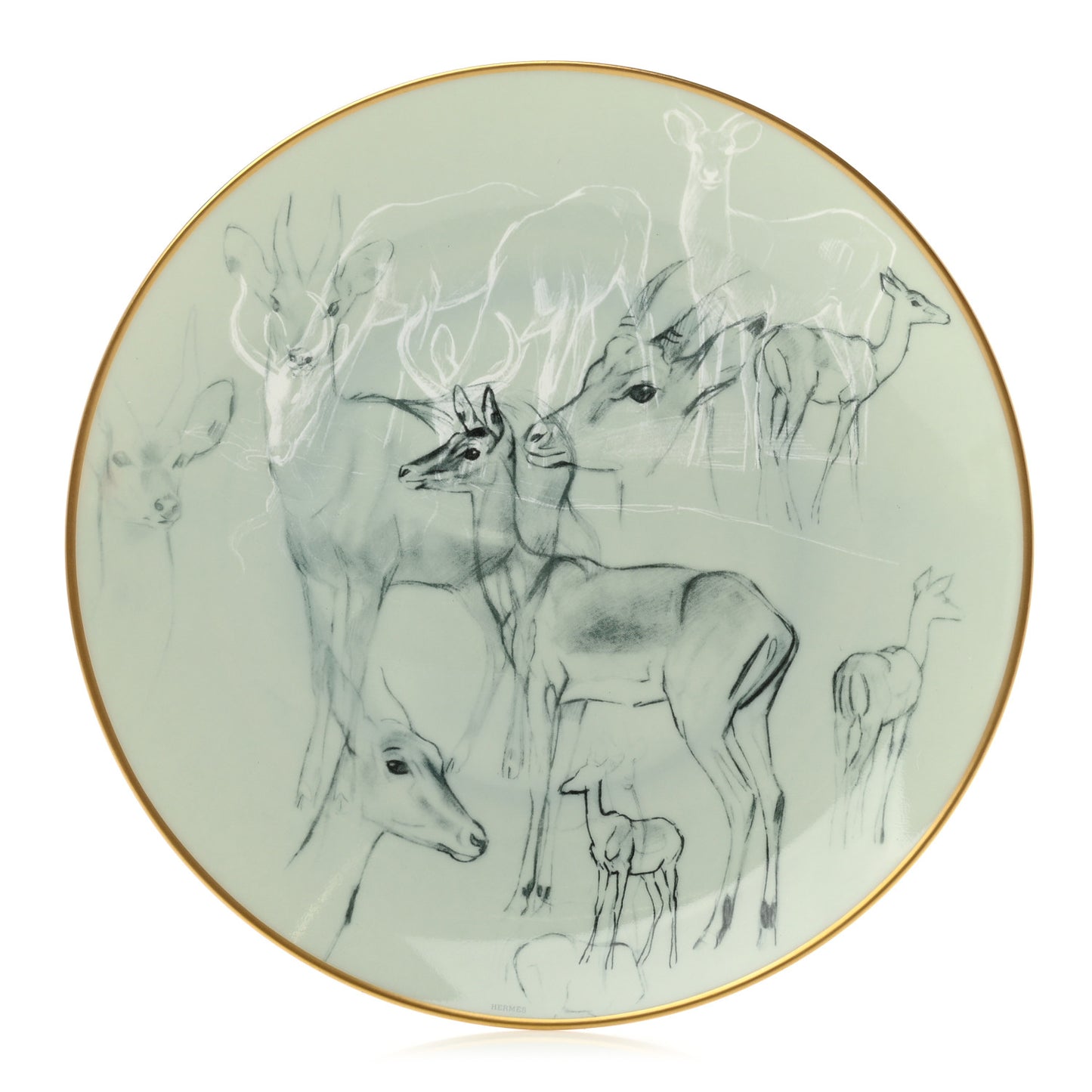 Porcelain Carnets d'Equateur Impalas Dessert Plate