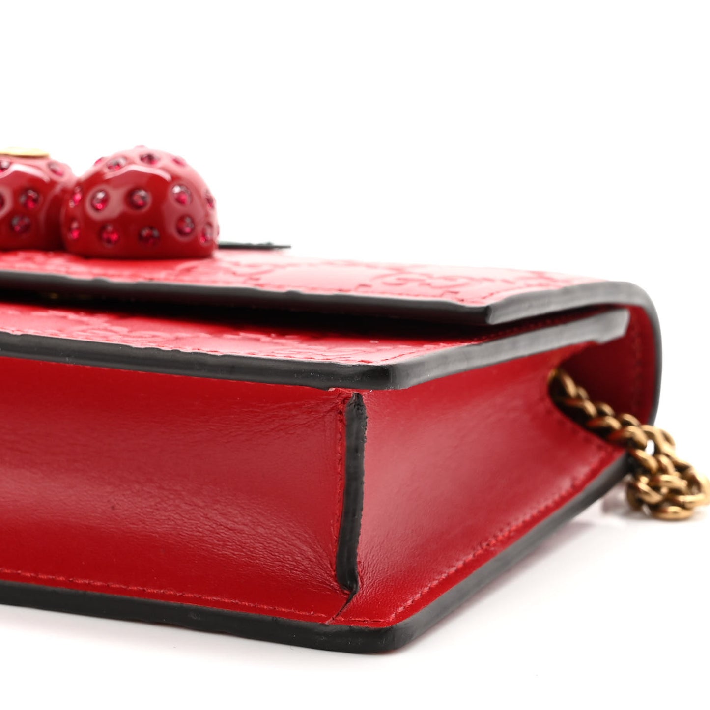Guccissima Mini Cherry Chain Bag Hibiscus Red