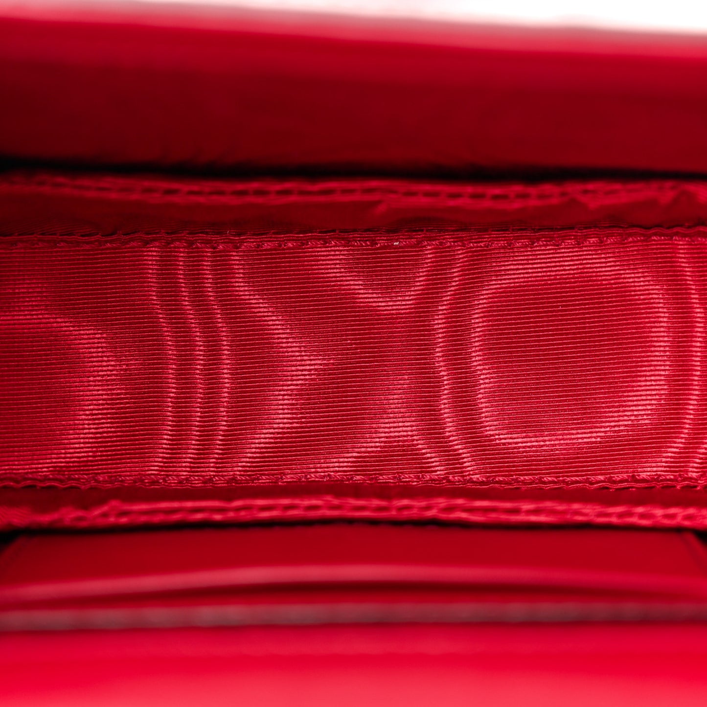 Moire Fabric Calfskin Rhinestone Monogram Monochrome Lizard Embossed Mini Bamboo 1947 Top Handle Chain Bag Red