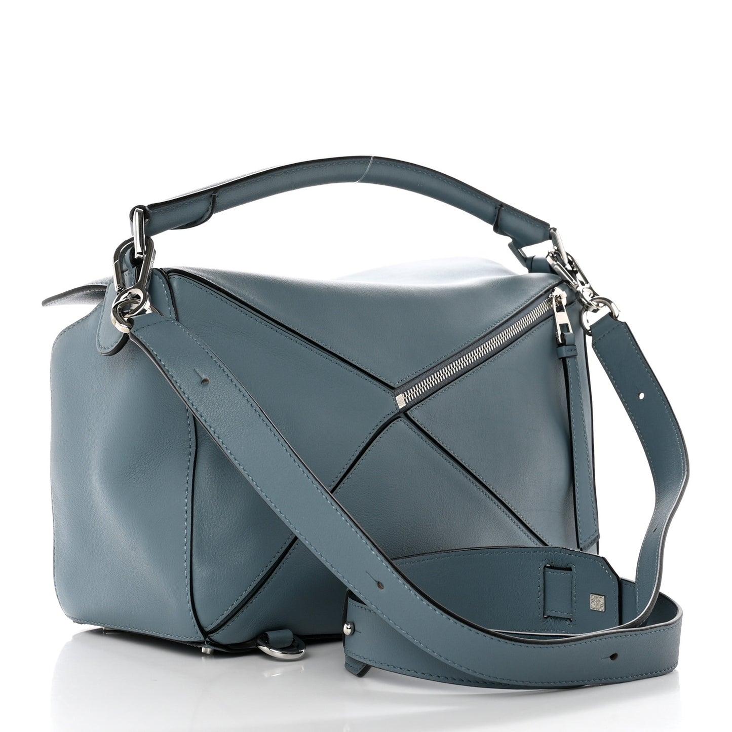 Calfskin Medium Puzzle Bag Stone Blue