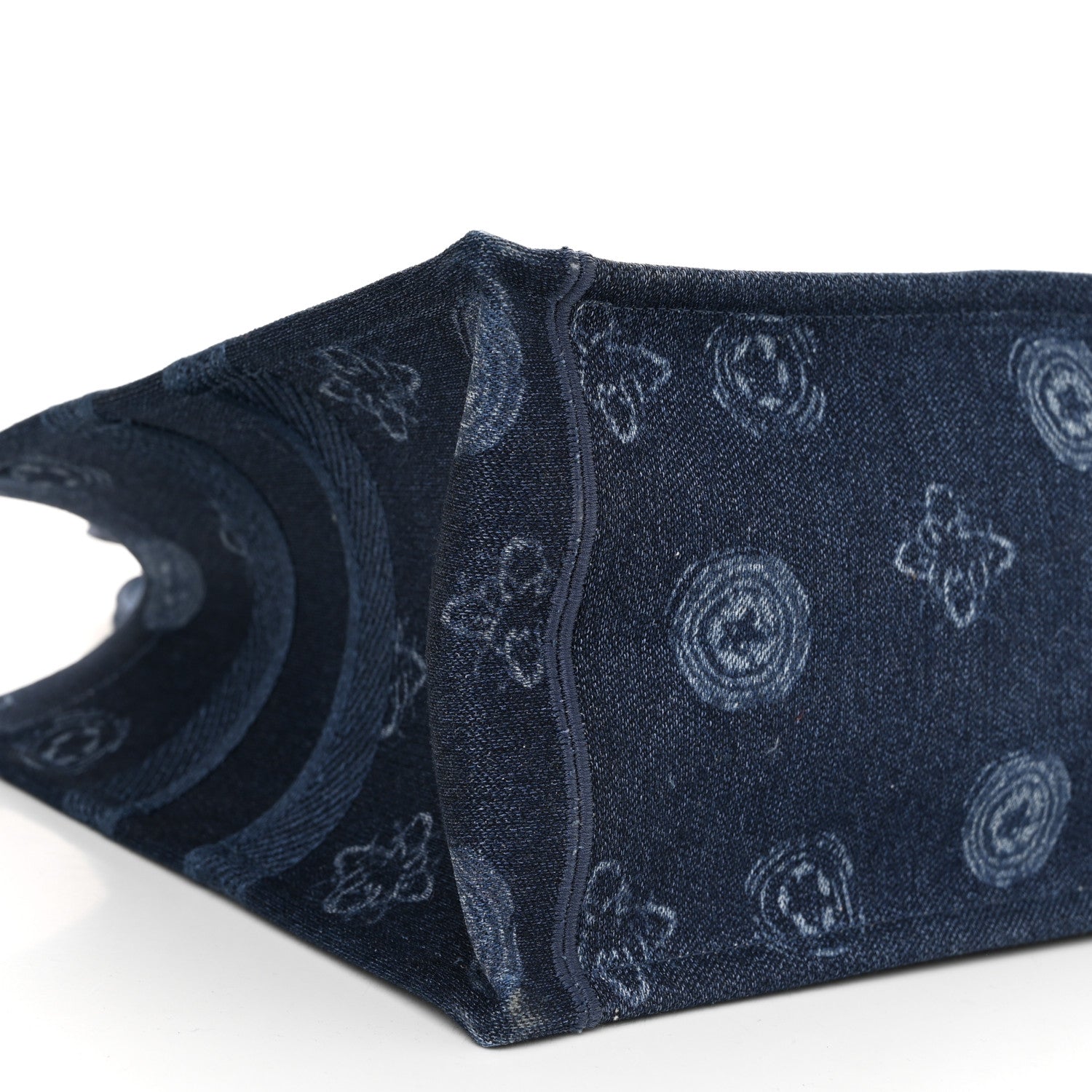 Christian Dior Denim Flowers Embroidered Medium Book Tote Blue 9 of 13