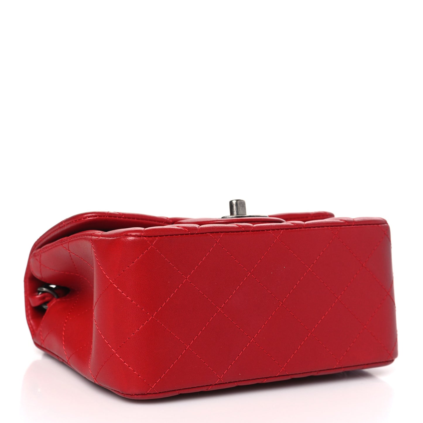 Lambskin Quilted Mini Square Flap Red