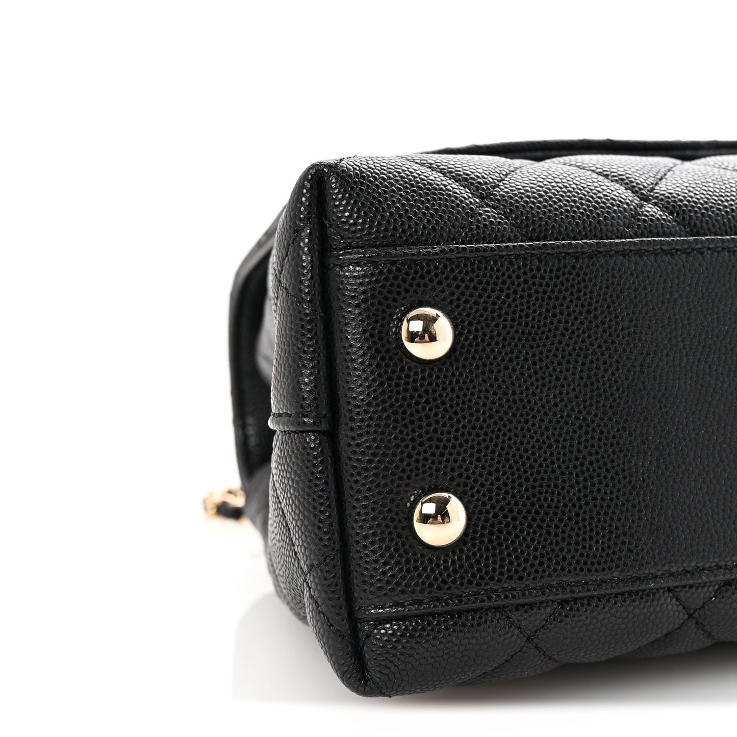 Caviar Quilted Mini Coco Handle Flap Black
