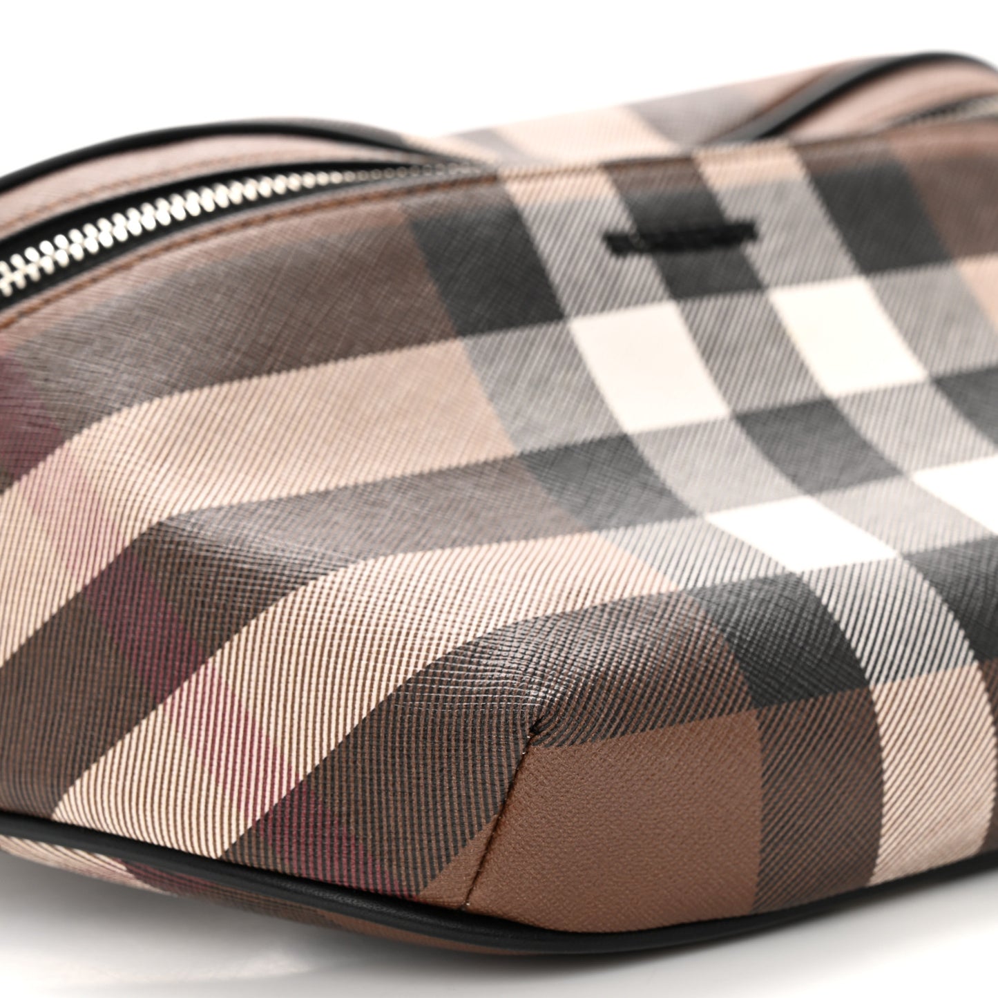 E-canvas Check Bum Bag Dark Birch Brown