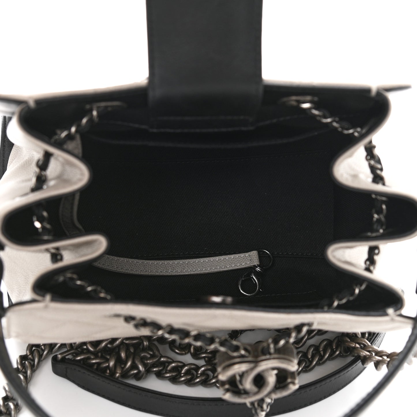 Caviar Quilted Small CC Bucket Bag Grey