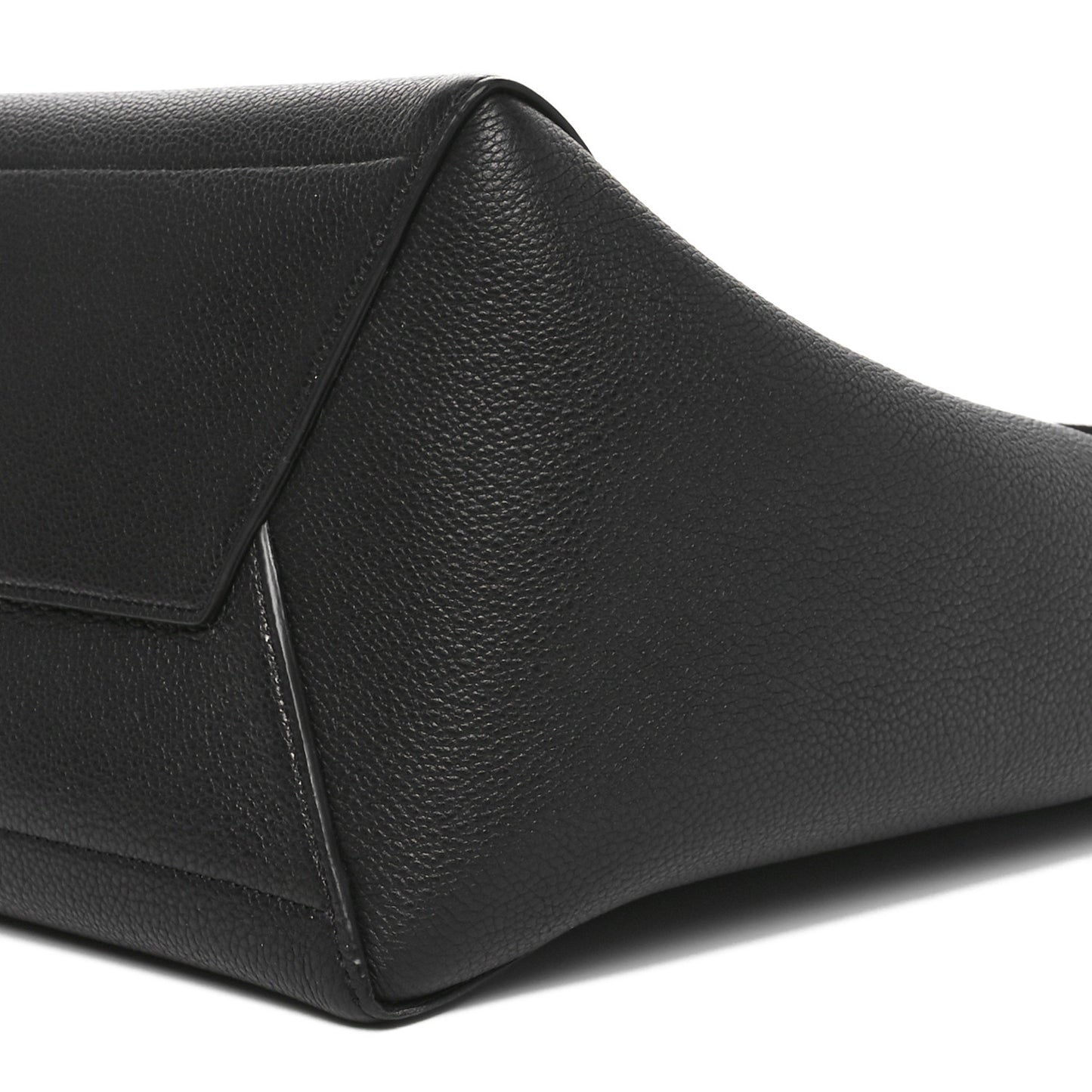 Soft Grained Calfskin Sangle Bucket Bag Black