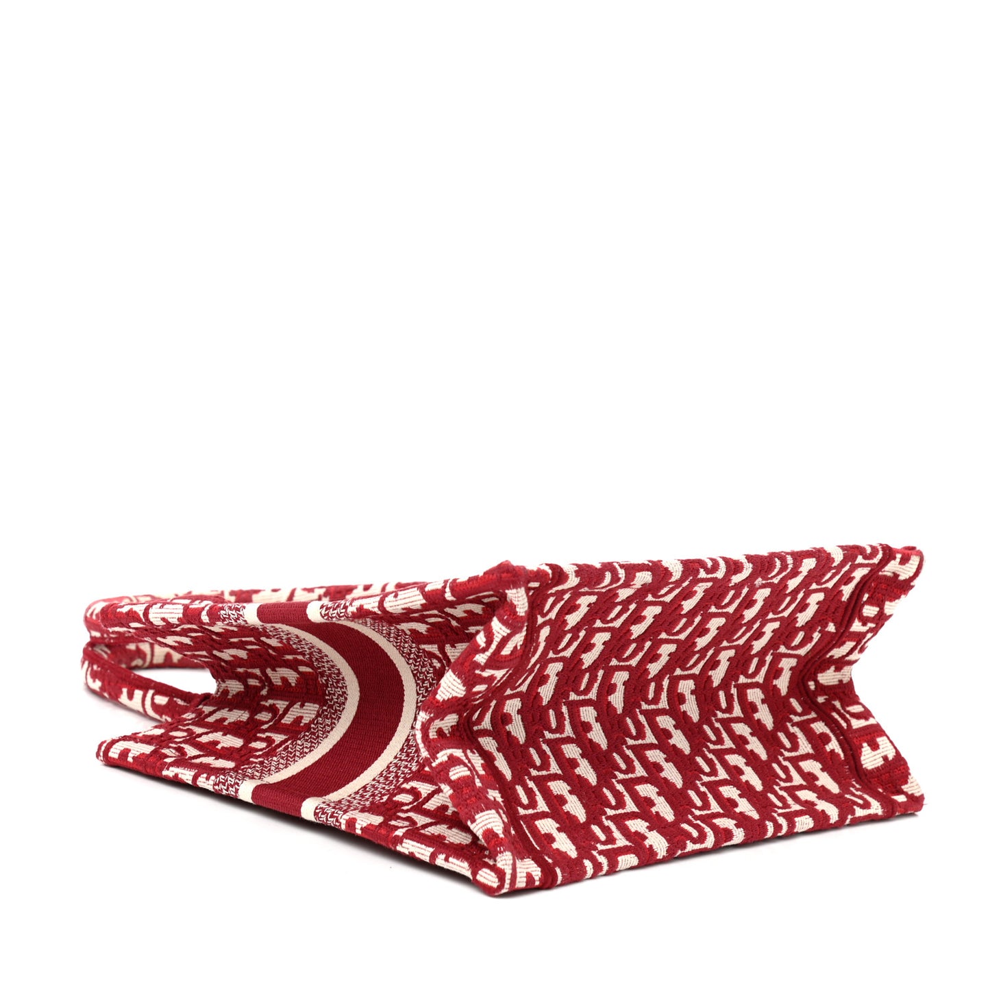 Oblique Small Book Tote Burgundy Multicolor