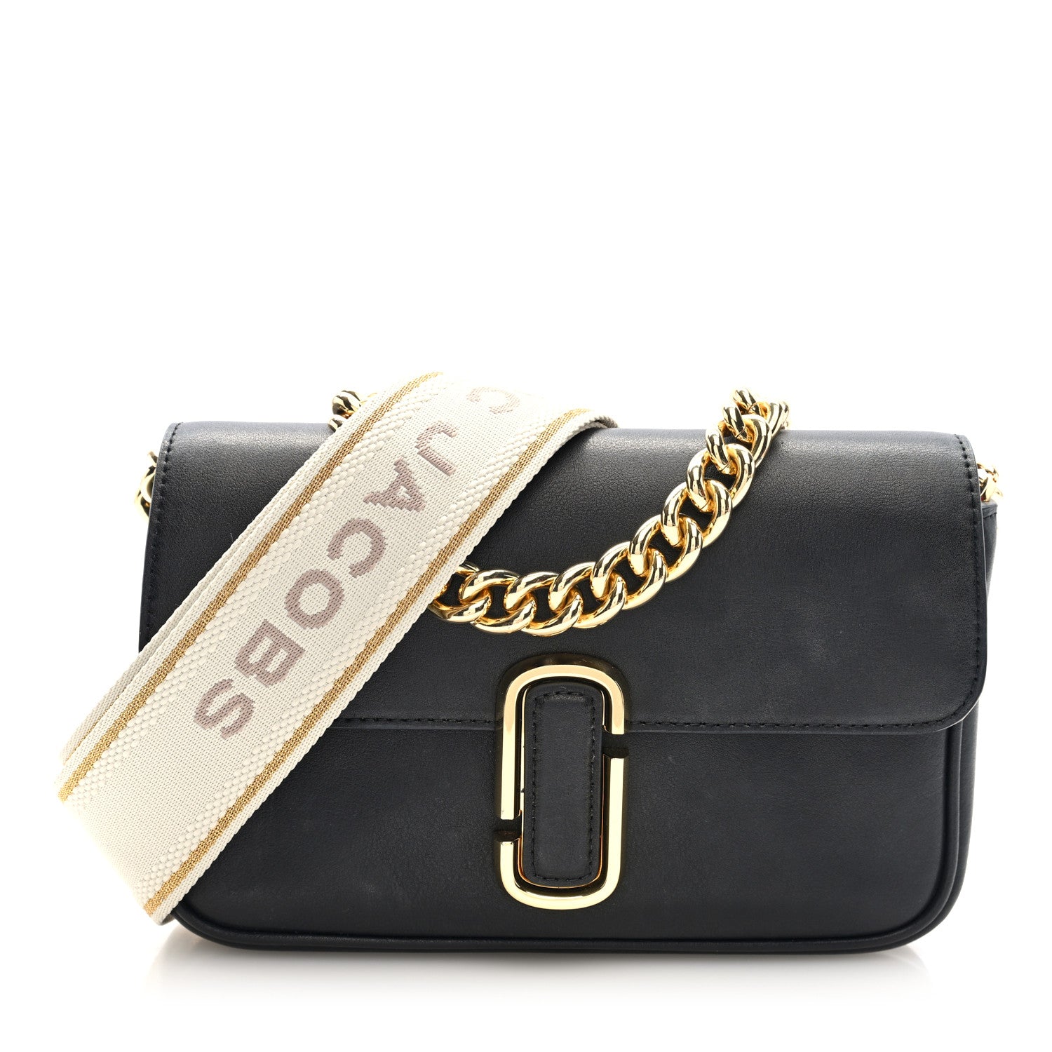 Marc Jacobs Calfskin The J Marc Shoulder Bag Black 1794824