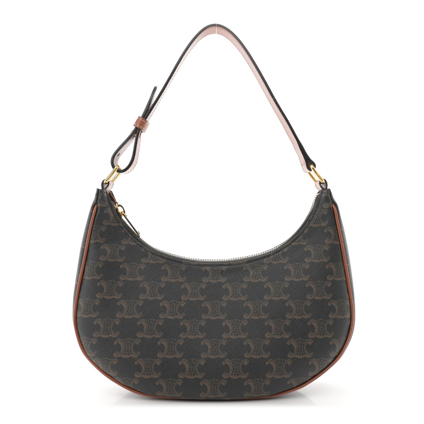 Triomphe Canvas Calfskin Ava Shoulder Bag Tan