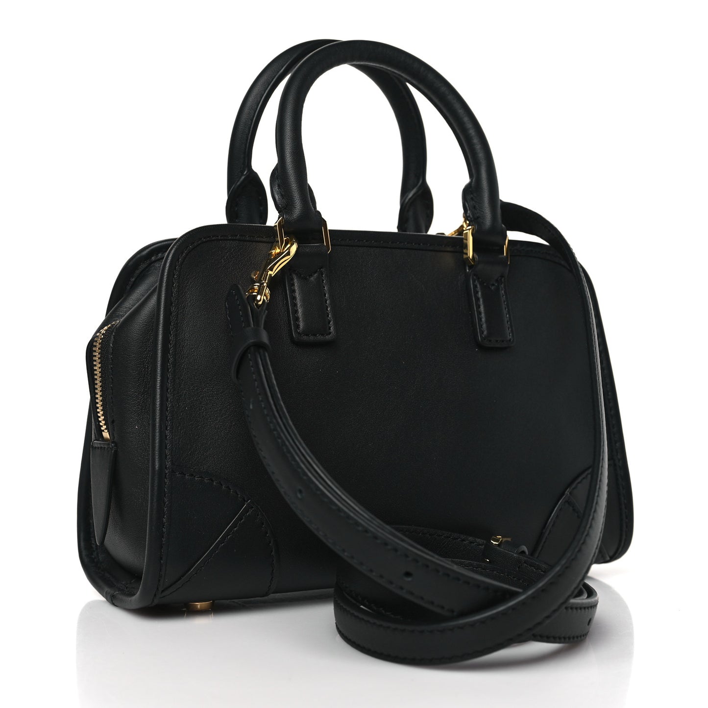 Calfskin Mini Aren Boston Bag Black