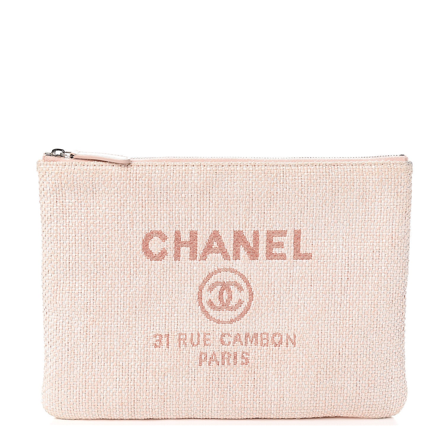 Chanel Canvas Medium Deauville Cosmetic Pouch Pink 1 of 10