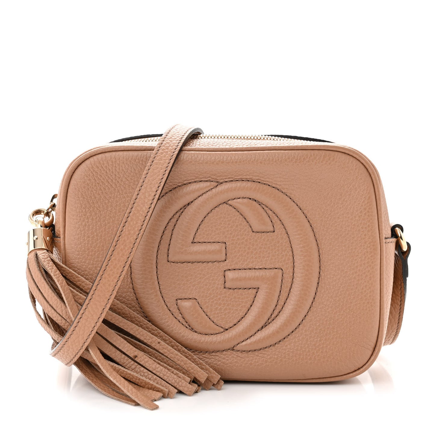 Pebbled Calfskin Small Soho Disco Bag Camelia