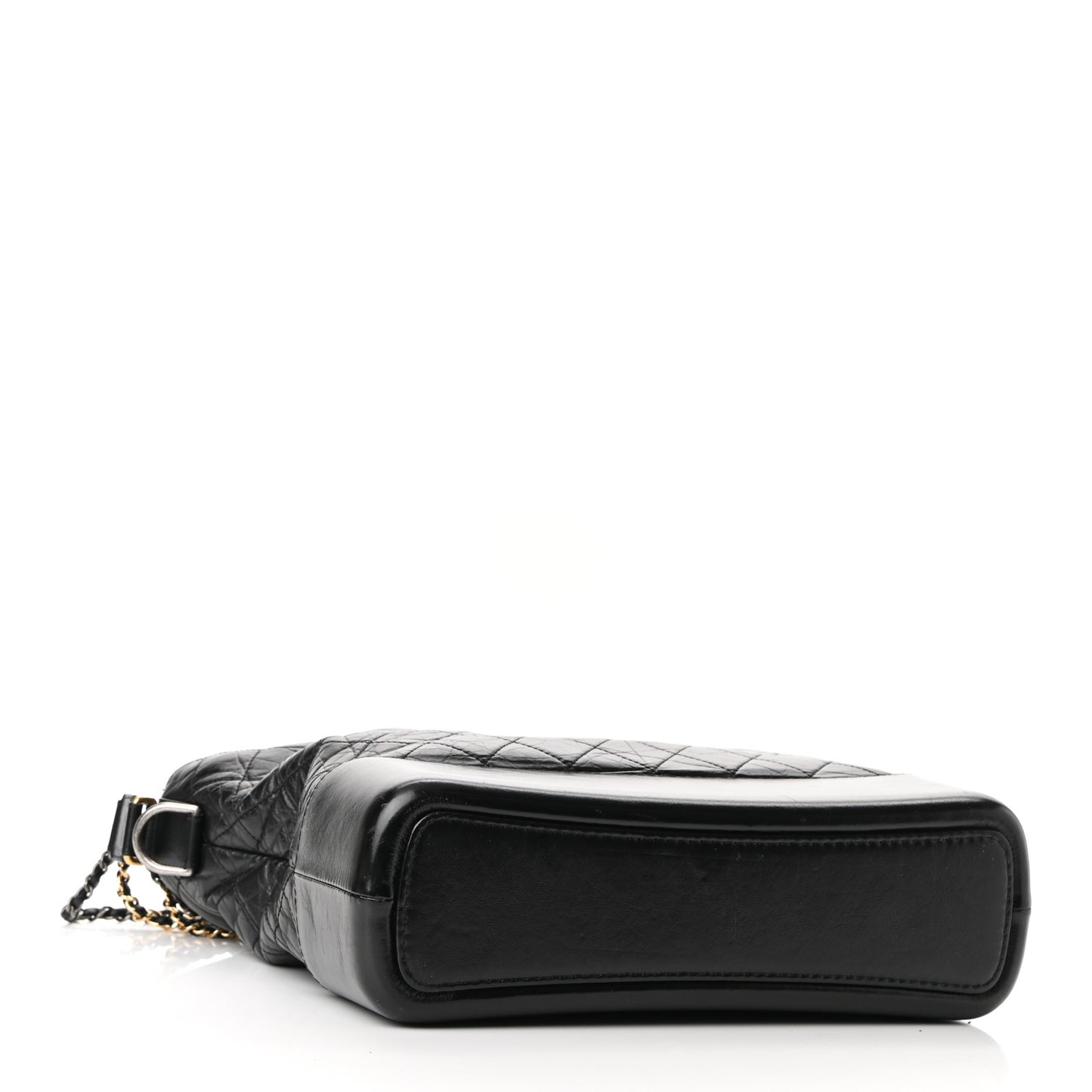 Aged Calfskin Quilted Large Gabrielle Hobo Black
