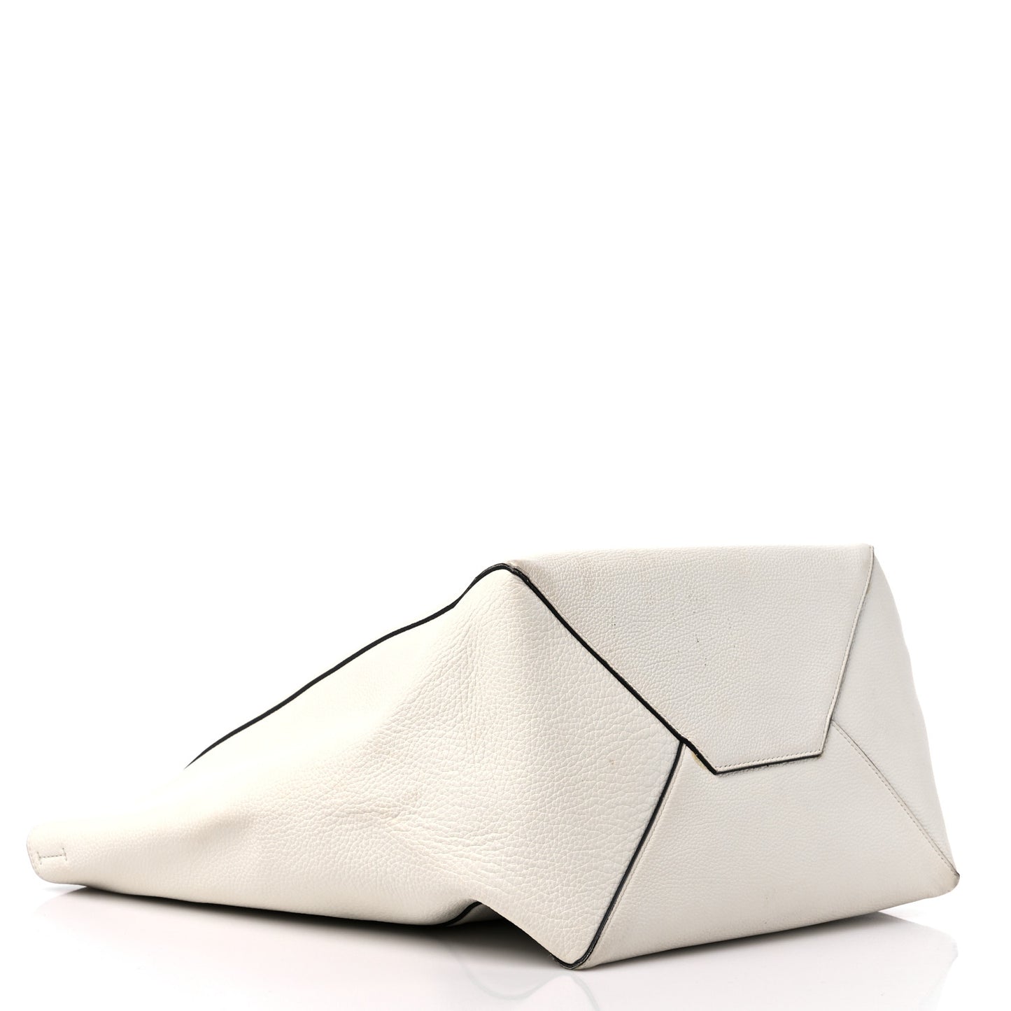 Grained Calfskin Medium Horizontal Cabas Phantom White
