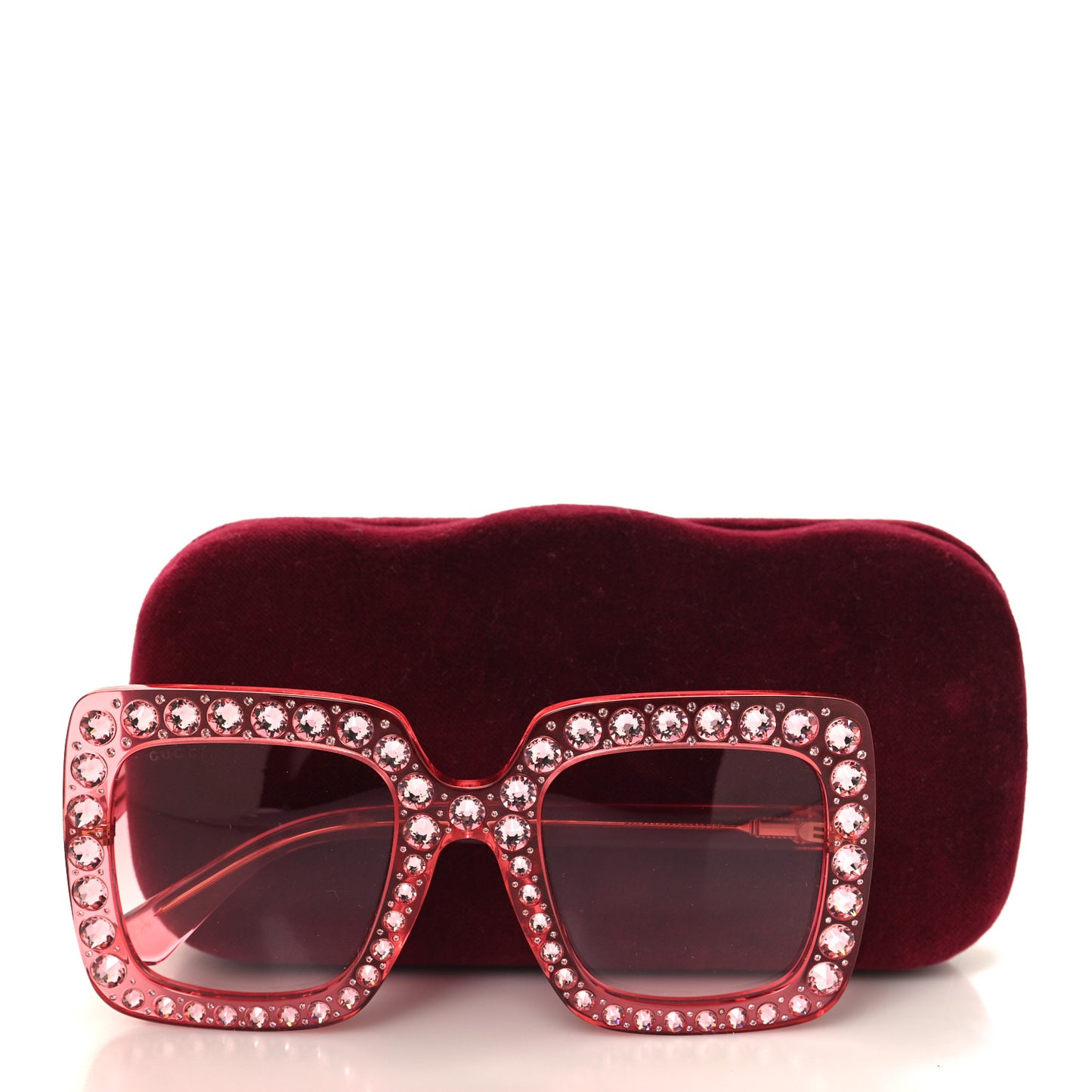 Acetate Crystal Oversize Sunglasses GG0148S Pink