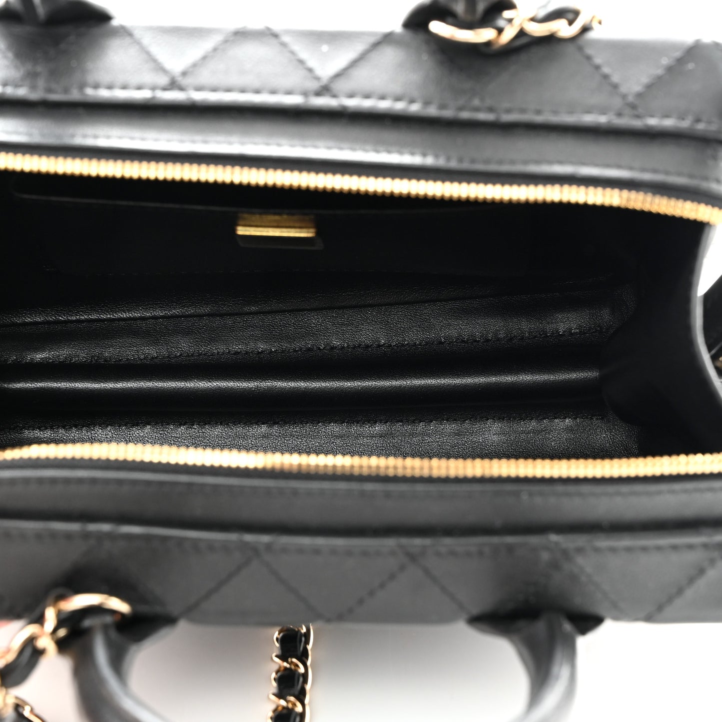 Calfskin Quilted Studded Square Vanity Case Black