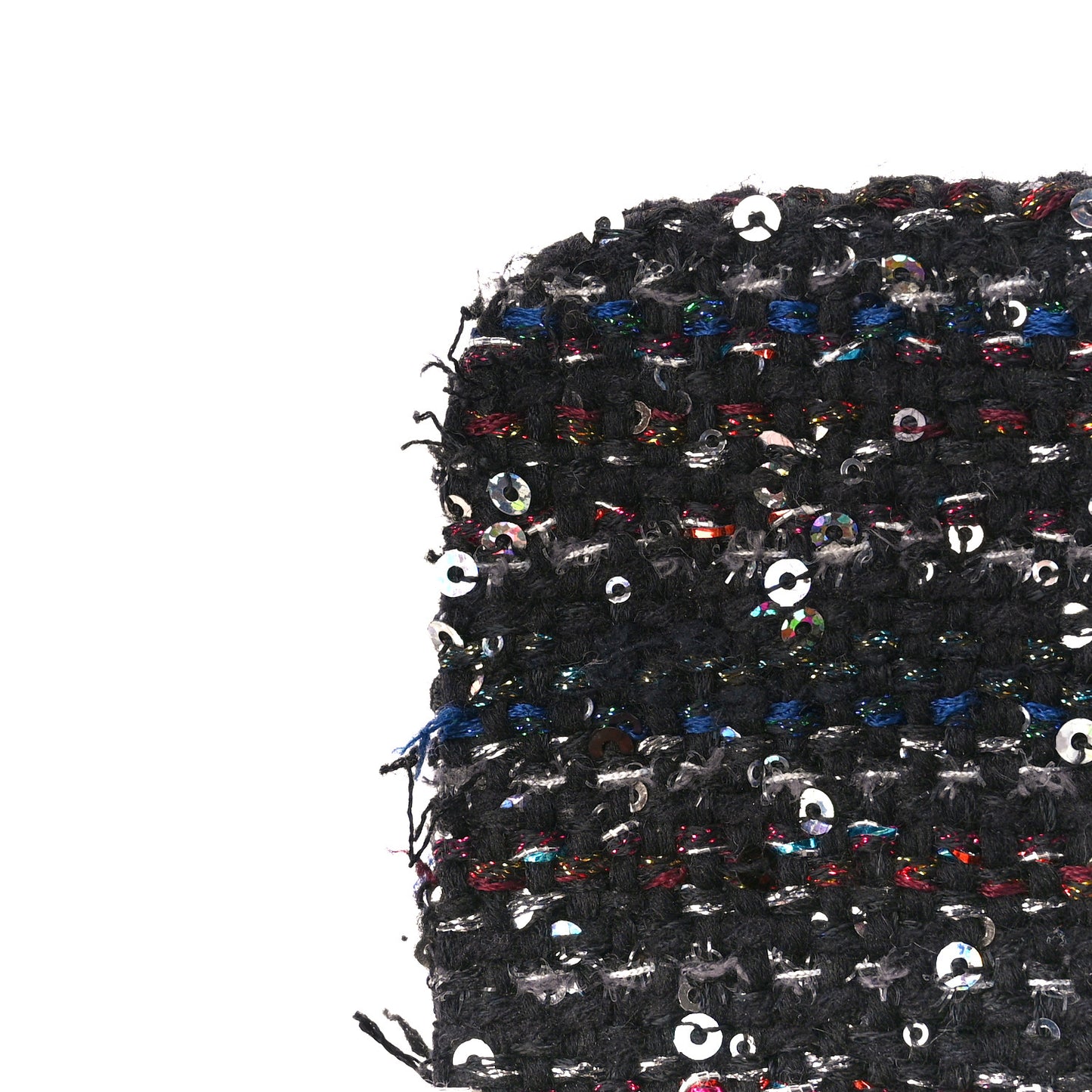 Tweed Sequin Mini Coco Handle Flap Black