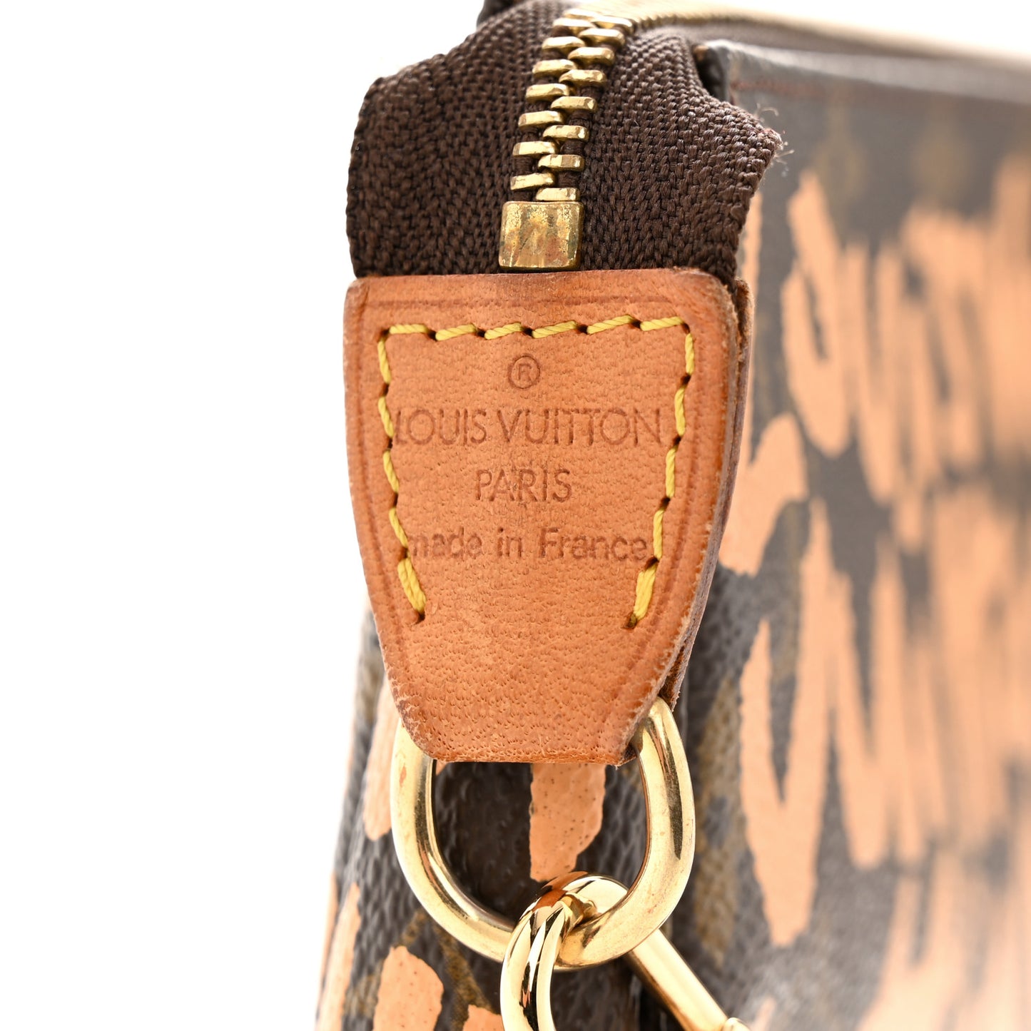 Monogram Graffiti Pochette Accessories Peach