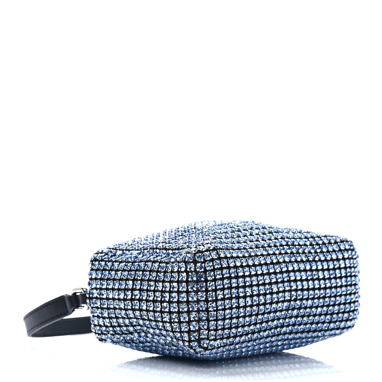 Mesh Crystal Rhinestone Mini Heiress Pouch Baby Blue