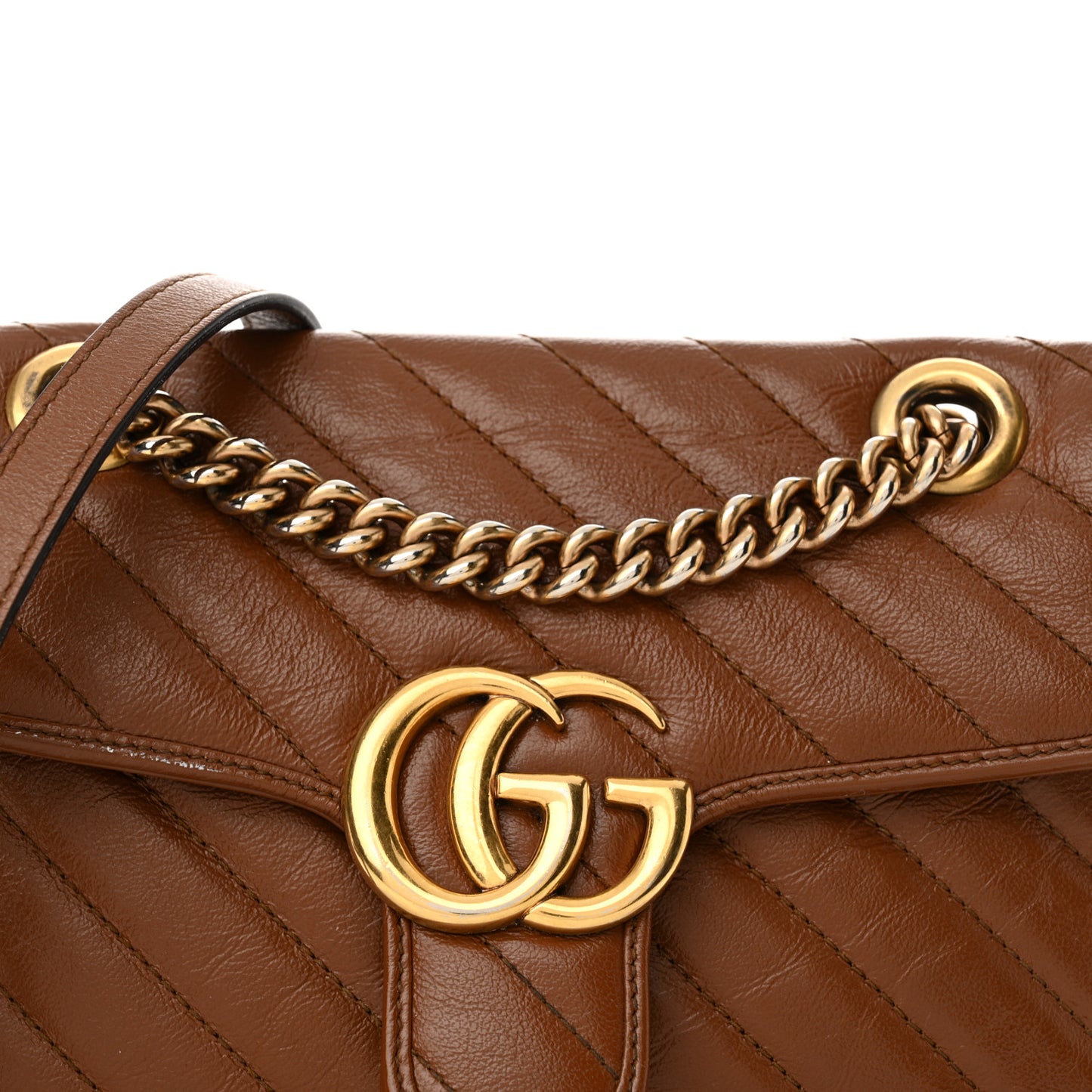 Azalea Calfskin Matelasse Diagonal Mini GG Marmont Shoulder Bag Cuir