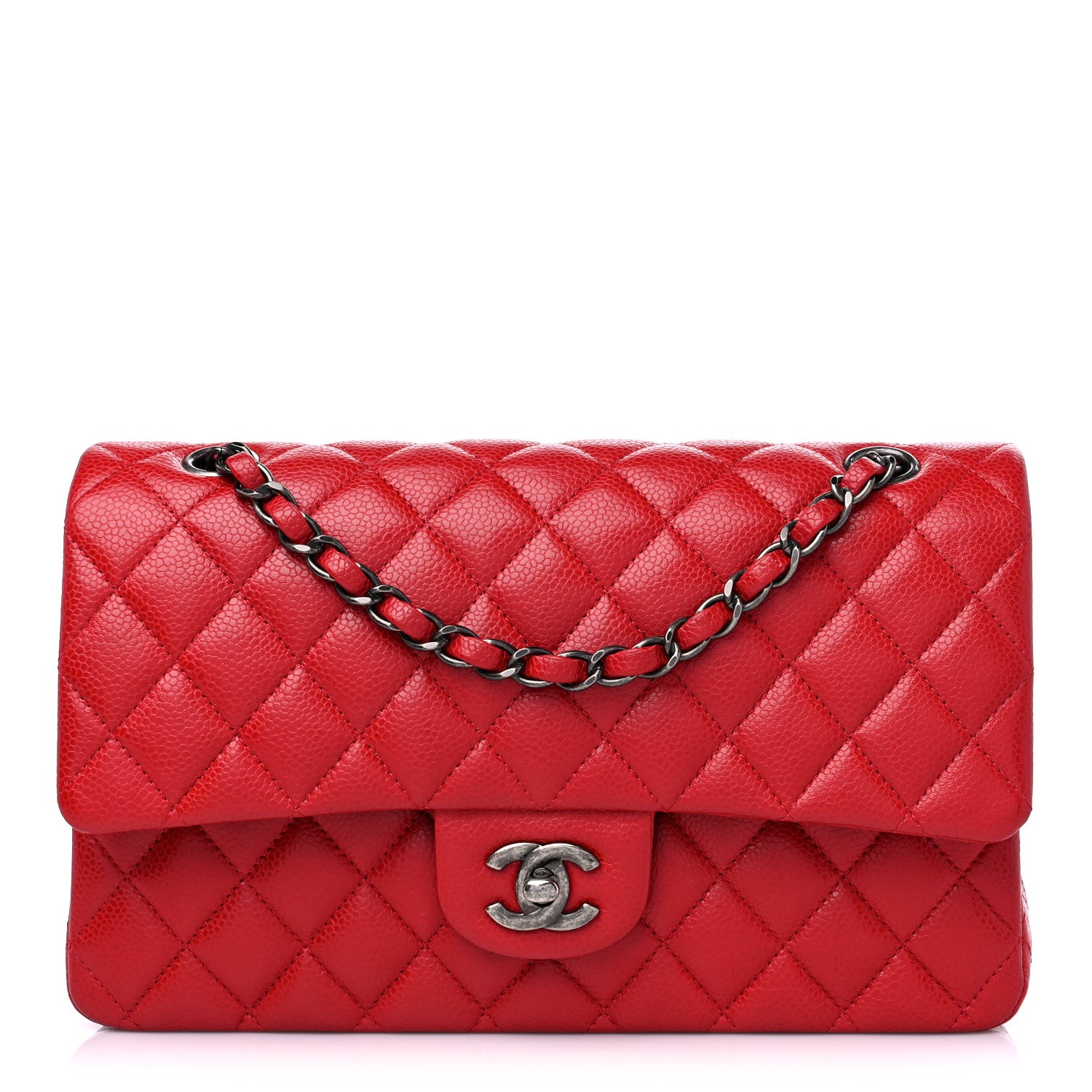 Chanel Caviar Quilted Medium Double Flap Red 1 of 9