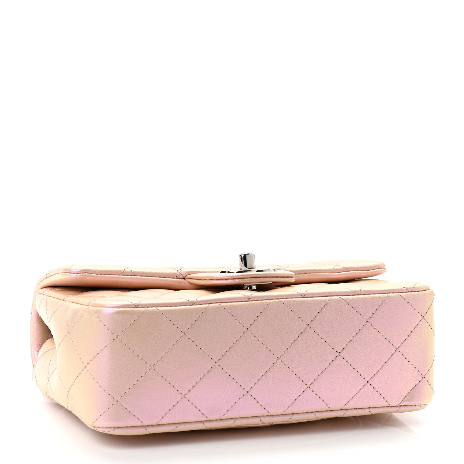 Chanel Iridescent Calfskin Quilted Mini Rectangular Flap Pink 4 of 12