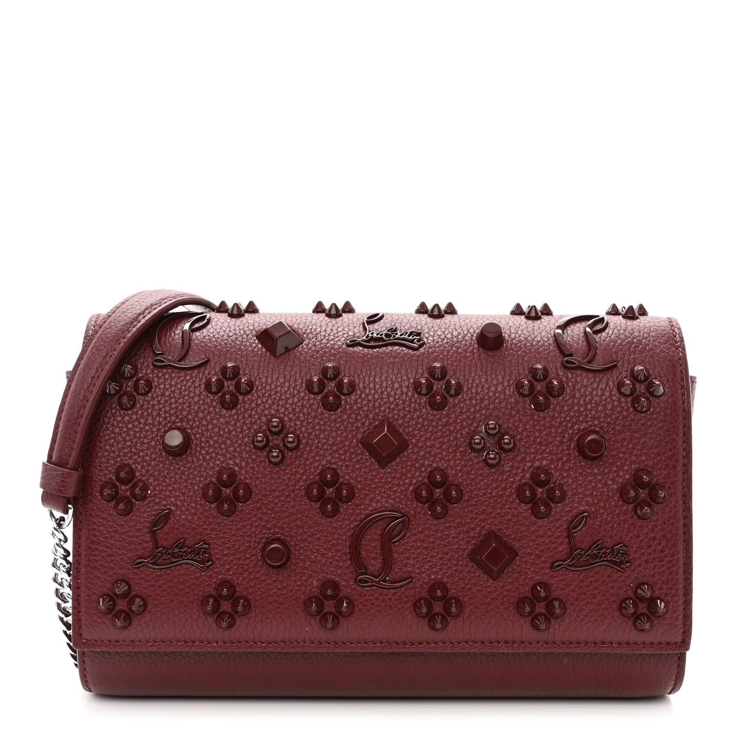 Calfskin Spikes Loubinthesky Paloma Clutch